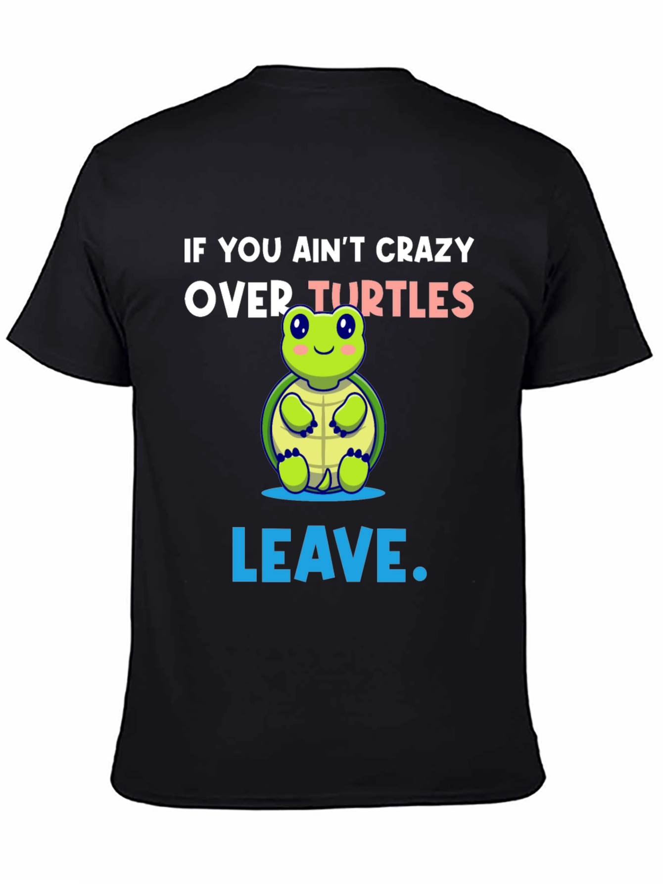 Black Crazy Over Turtles Graphic Tee view 4