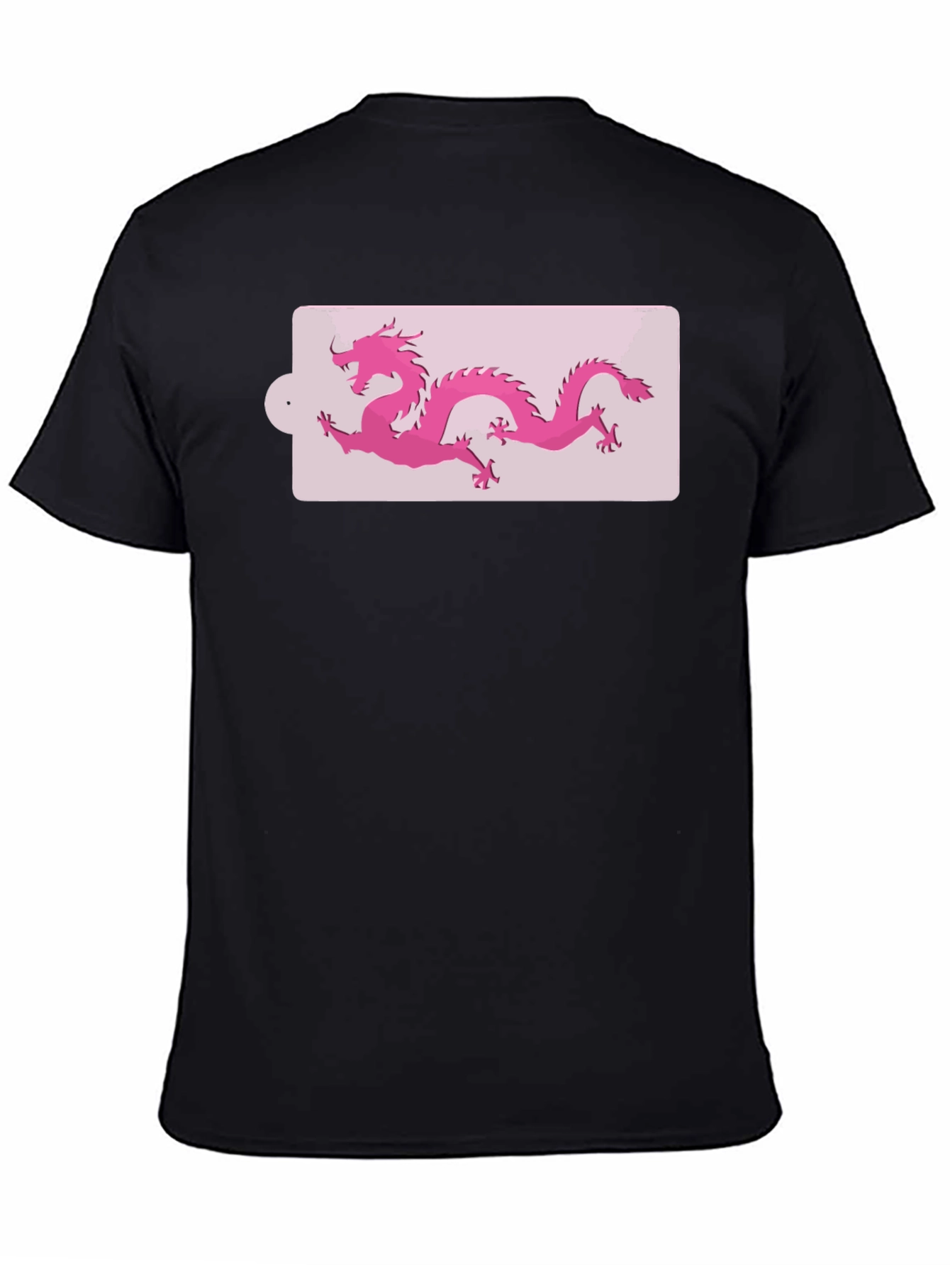 Black Pink Dragon Graphic Black T-Shirt view 4