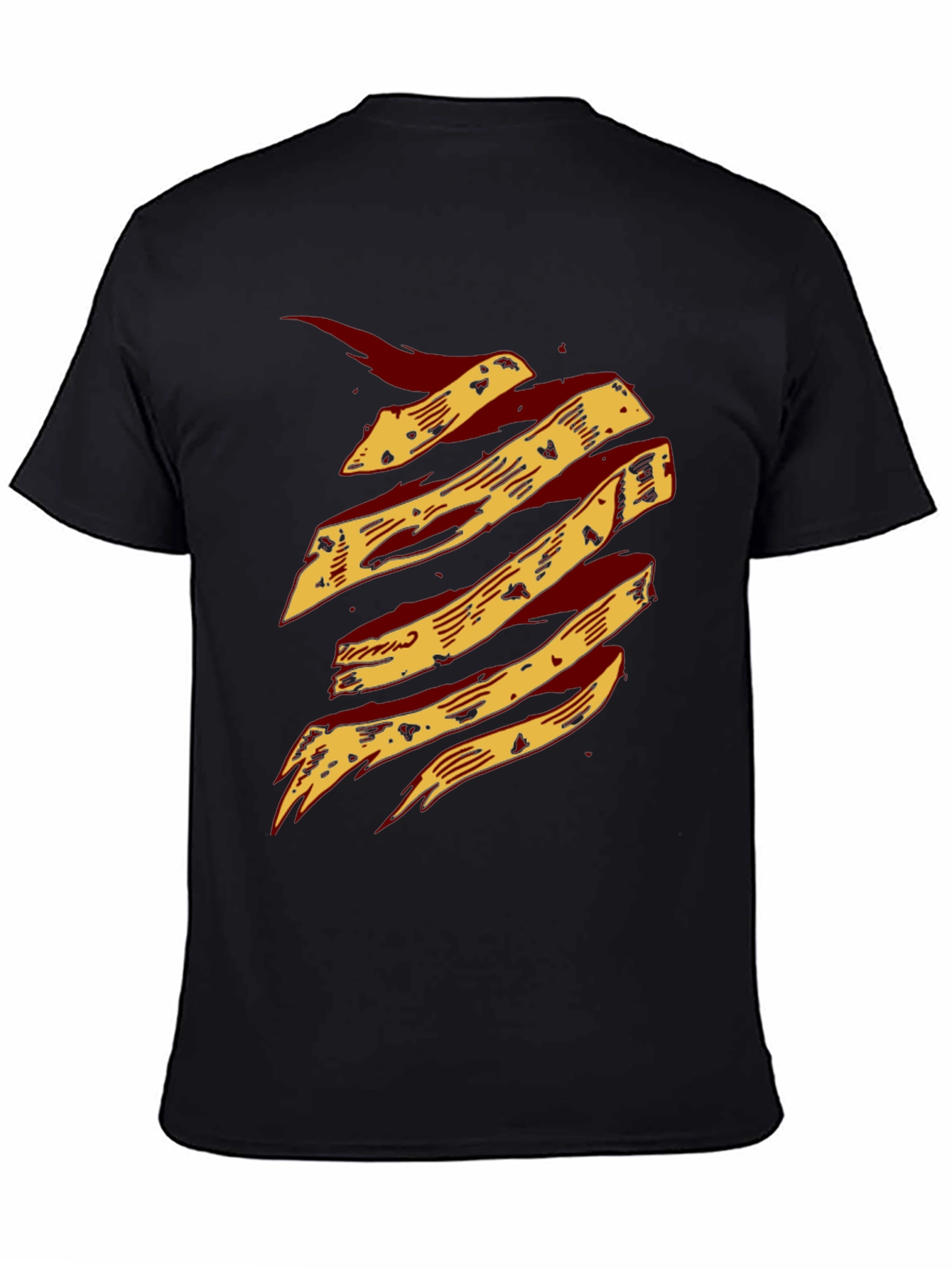 Black Graphic Print T-Shirt - Abstract Design view 4