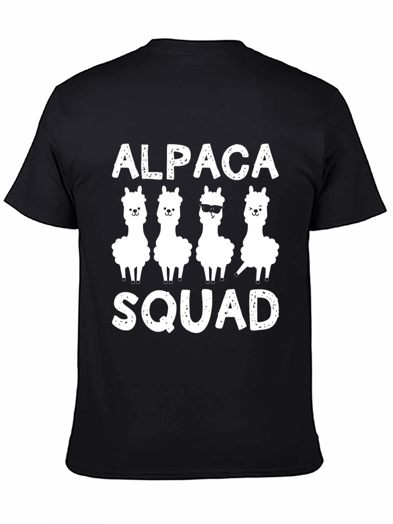 Black Alpaca Squad Black Graphic T-Shirt view 4