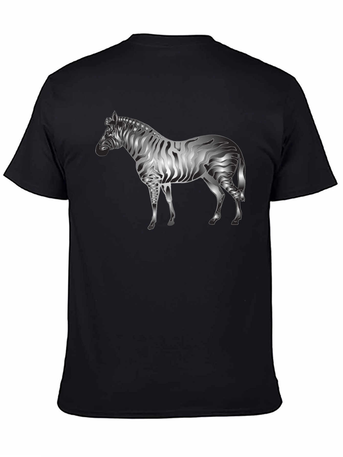 Black Zebra Graphic Tee - Cool Animal Design view 4