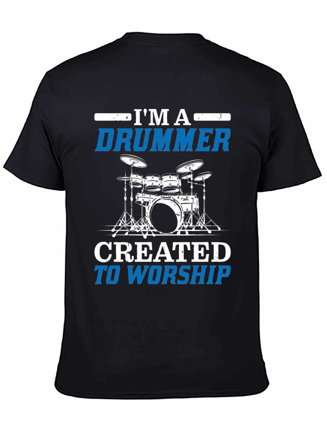 Black I'm A Drummer Worship Graphic T-Shirt view 4