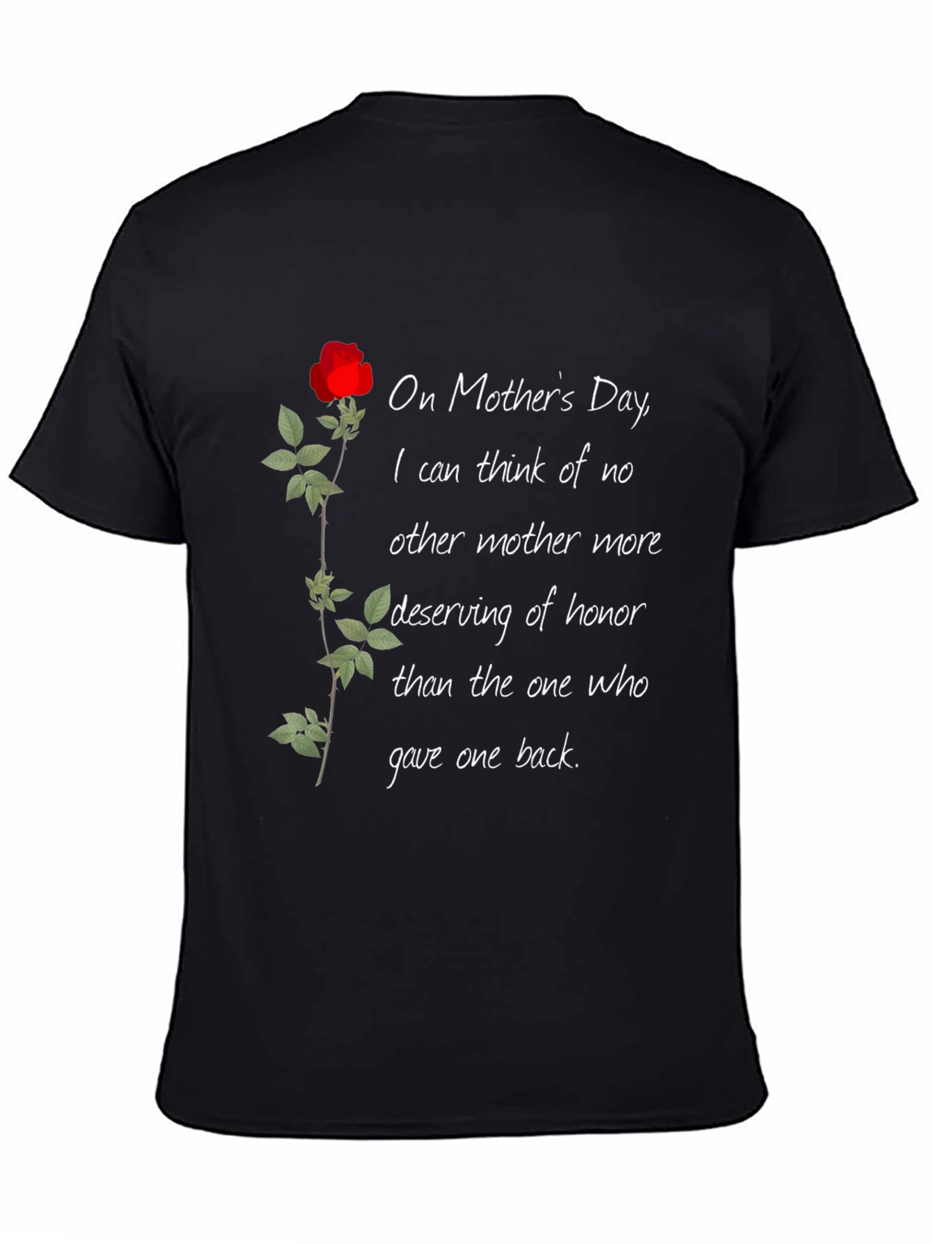 Black Mother's Day Rose T-Shirt view 4