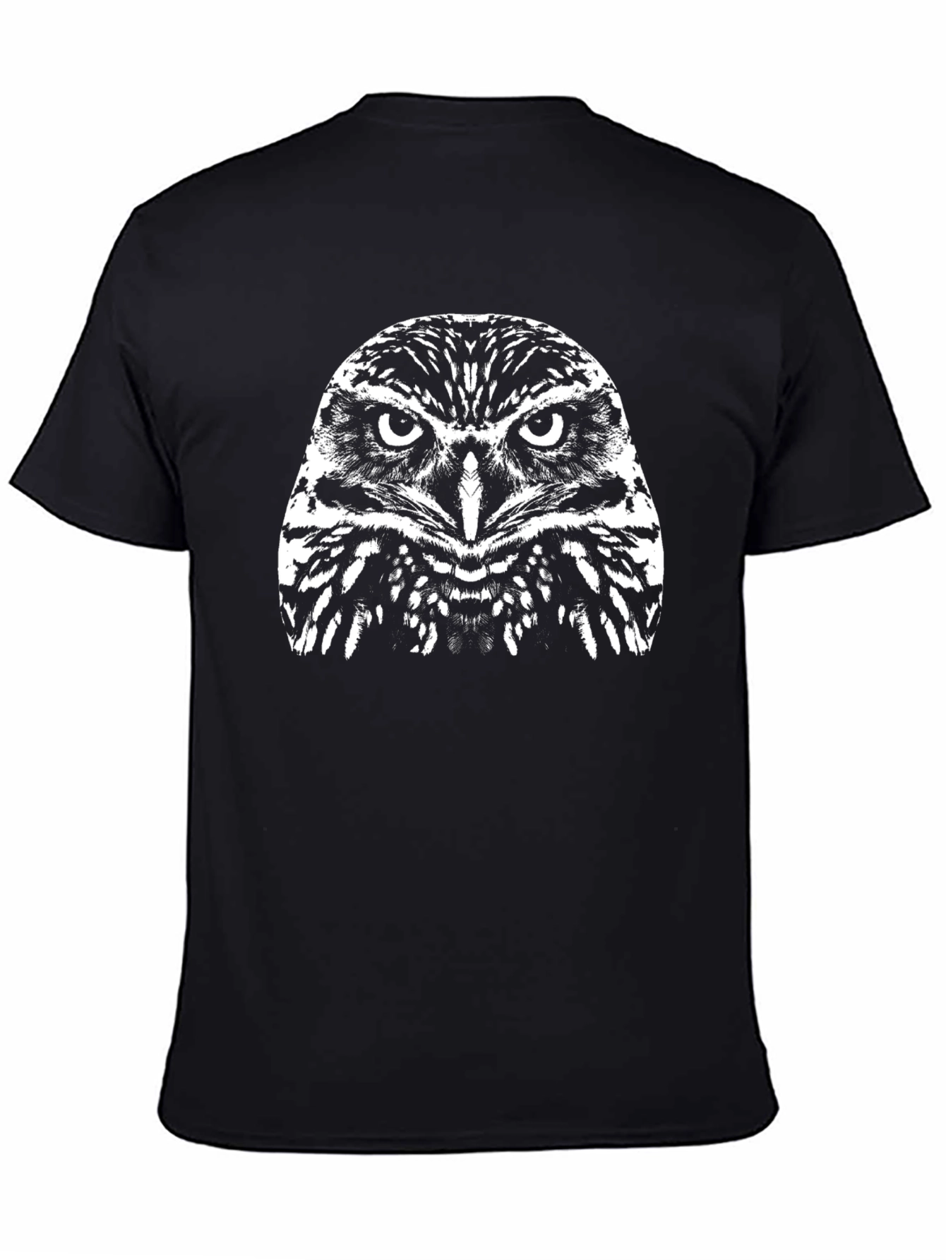 Black Owl Graphic Print Black T-Shirt view 4