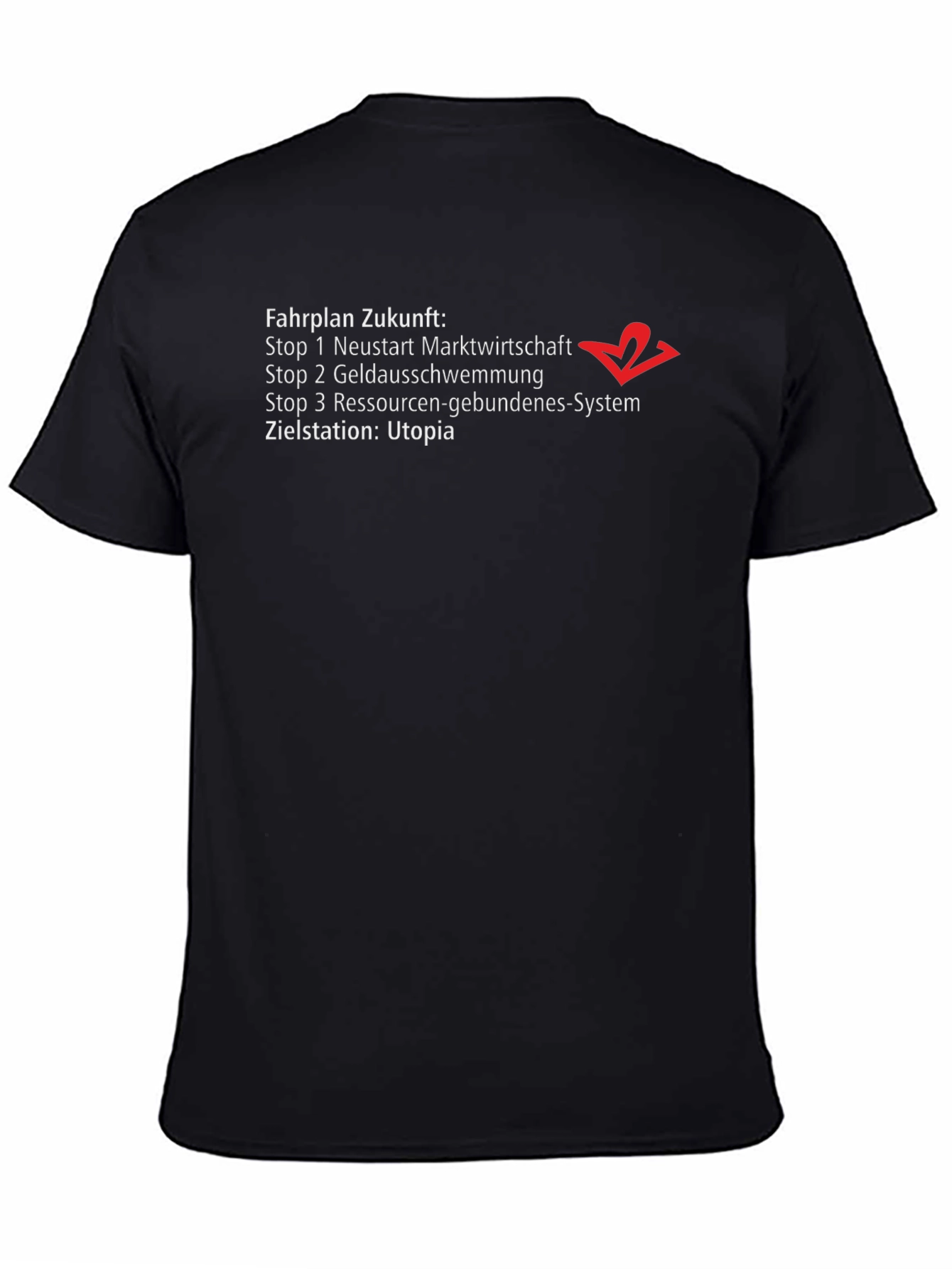 Black Fahrplan Zukunft Utopia Graphic T-Shirt view 4