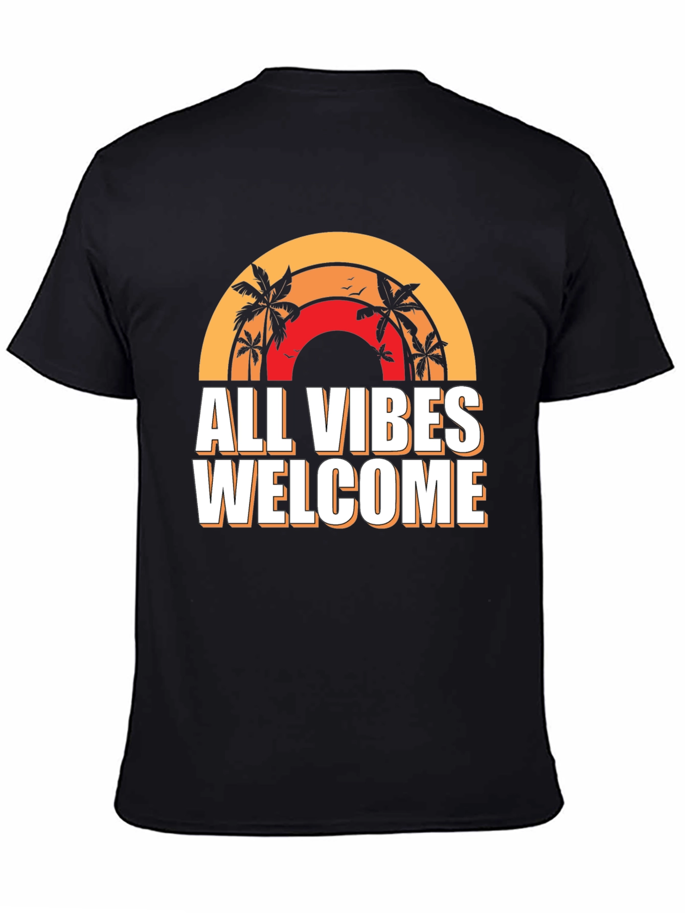 Black All Vibes Welcome Graphic Tee - Black view 4