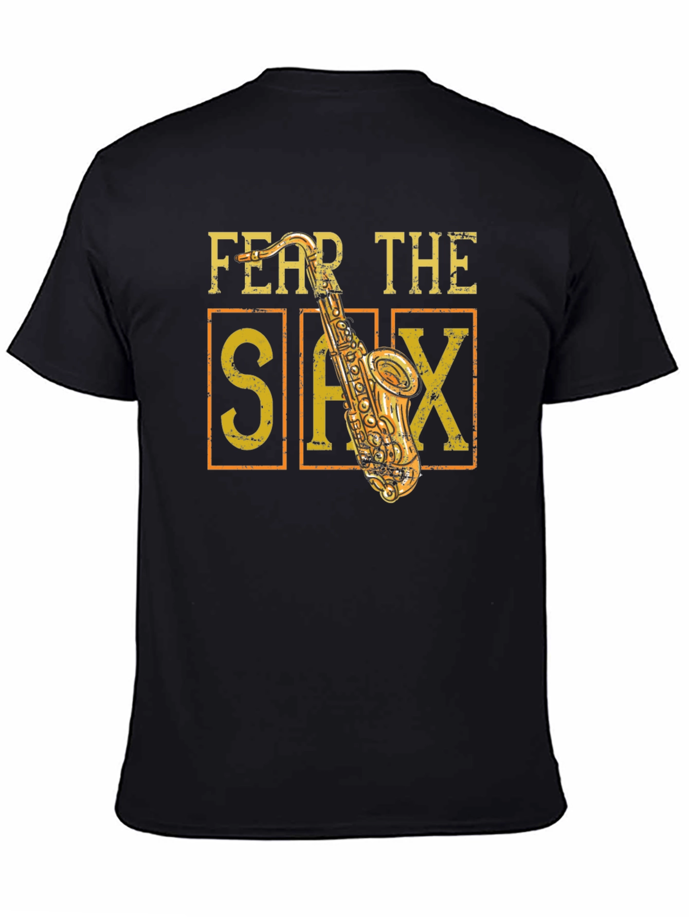 Black Fear The Sax T-Shirt - Musician Tee view 4
