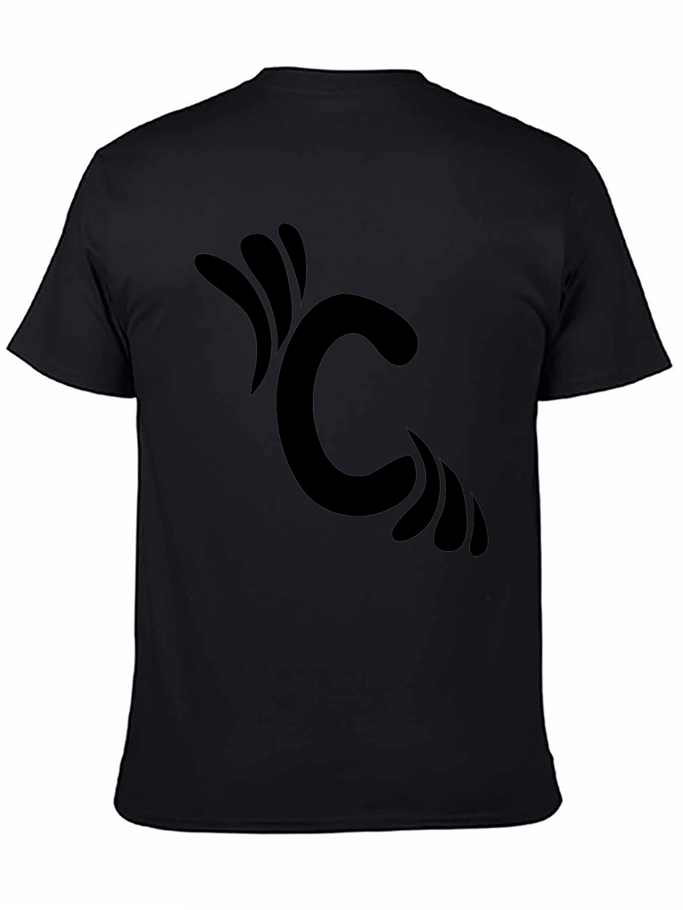 Black Modern Graphic Tee - Black view 4
