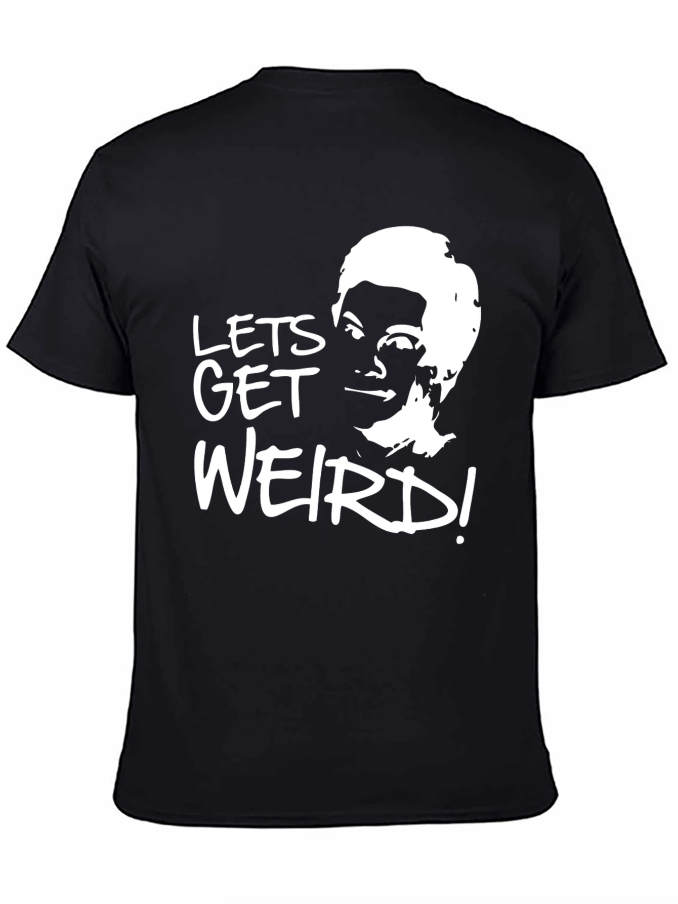 Black Lets Get Weird T-Shirt - Soft Black Tee view 4