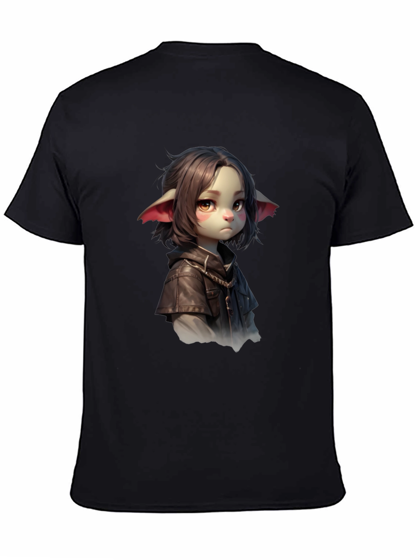 Black Anime Girl Graphic Black T-Shirt view 4