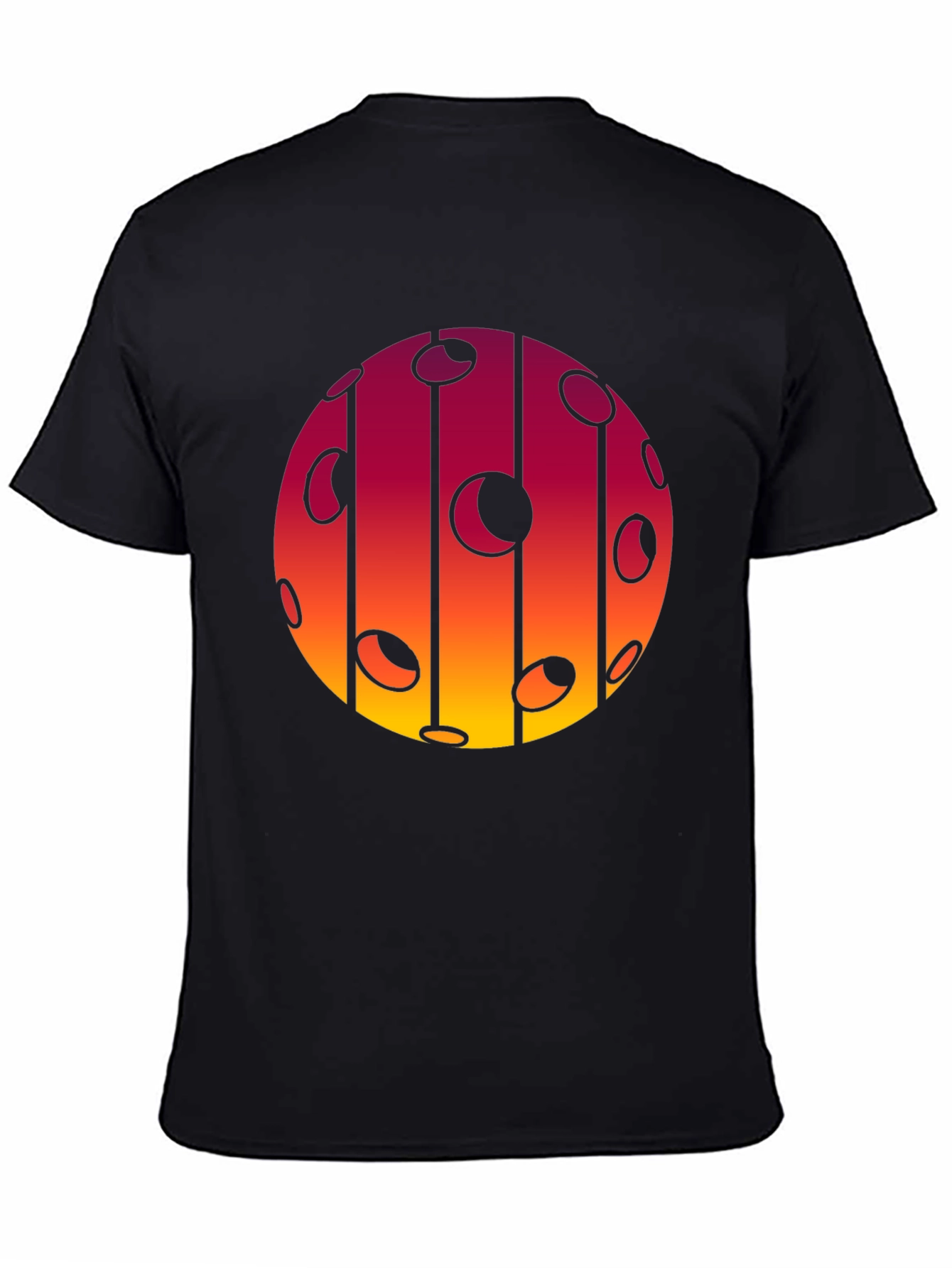 Black Abstract Sunset T-Shirt view 4