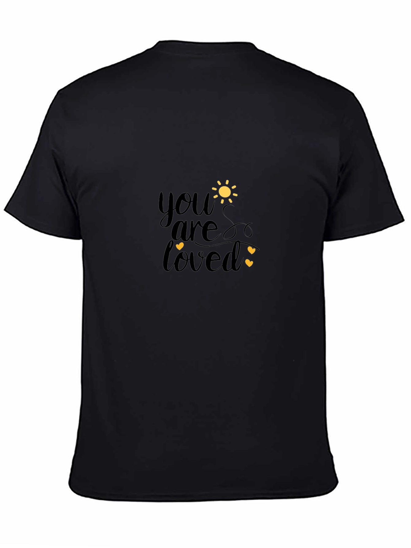 Black You Are Loved Graphic Black T-Shirt view 4