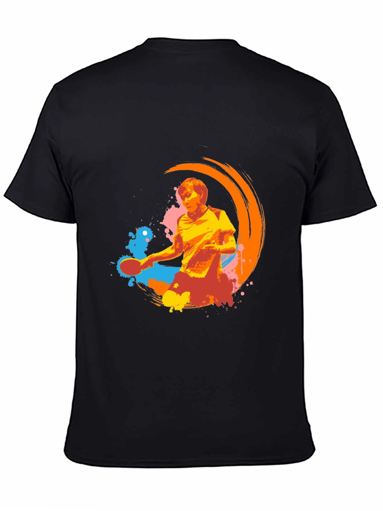 Black Cool Graphic Tee - Table Tennis Design view 4