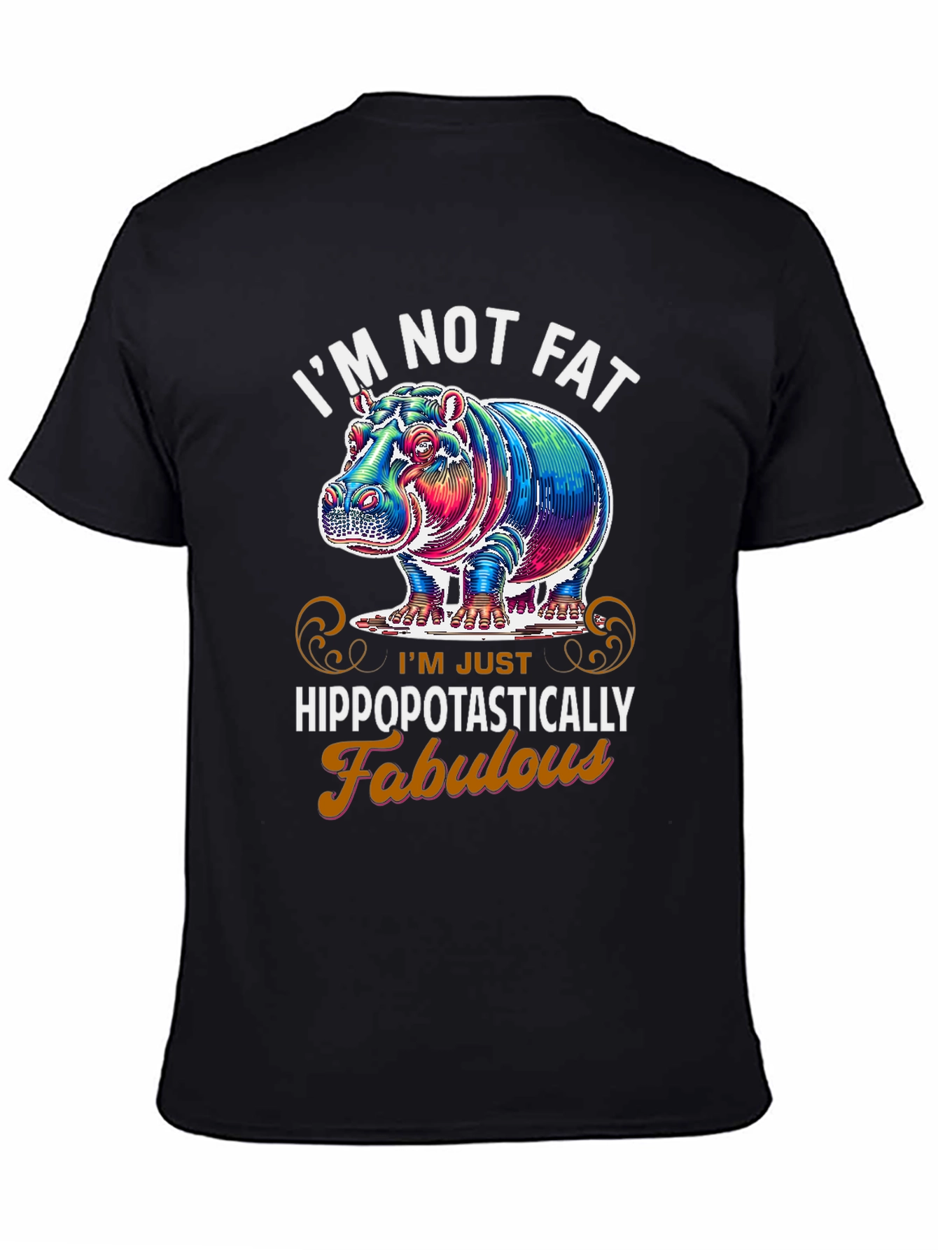 Black Hippopotastically Fabulous T-Shirt view 4