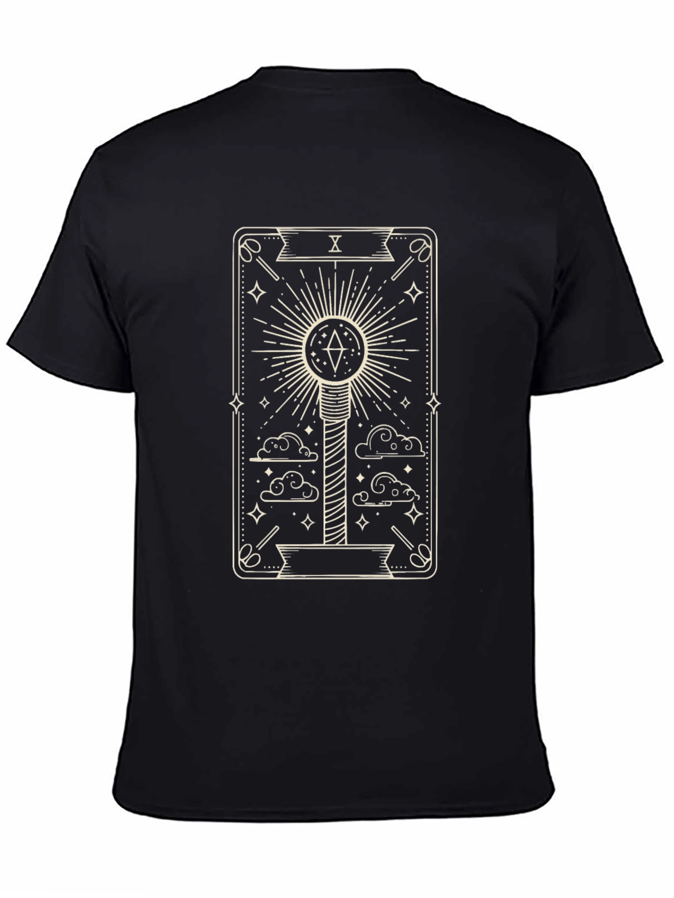 Black Tarot Card Design T-Shirt view 4