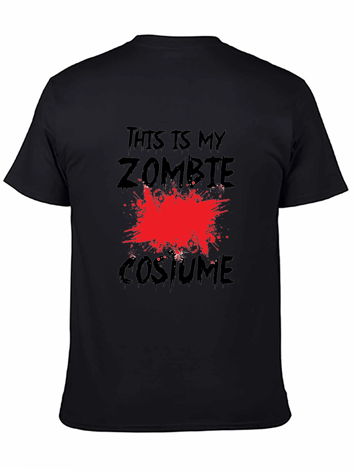 Black Zombie Costume T-Shirt - Halloween Tee view 4