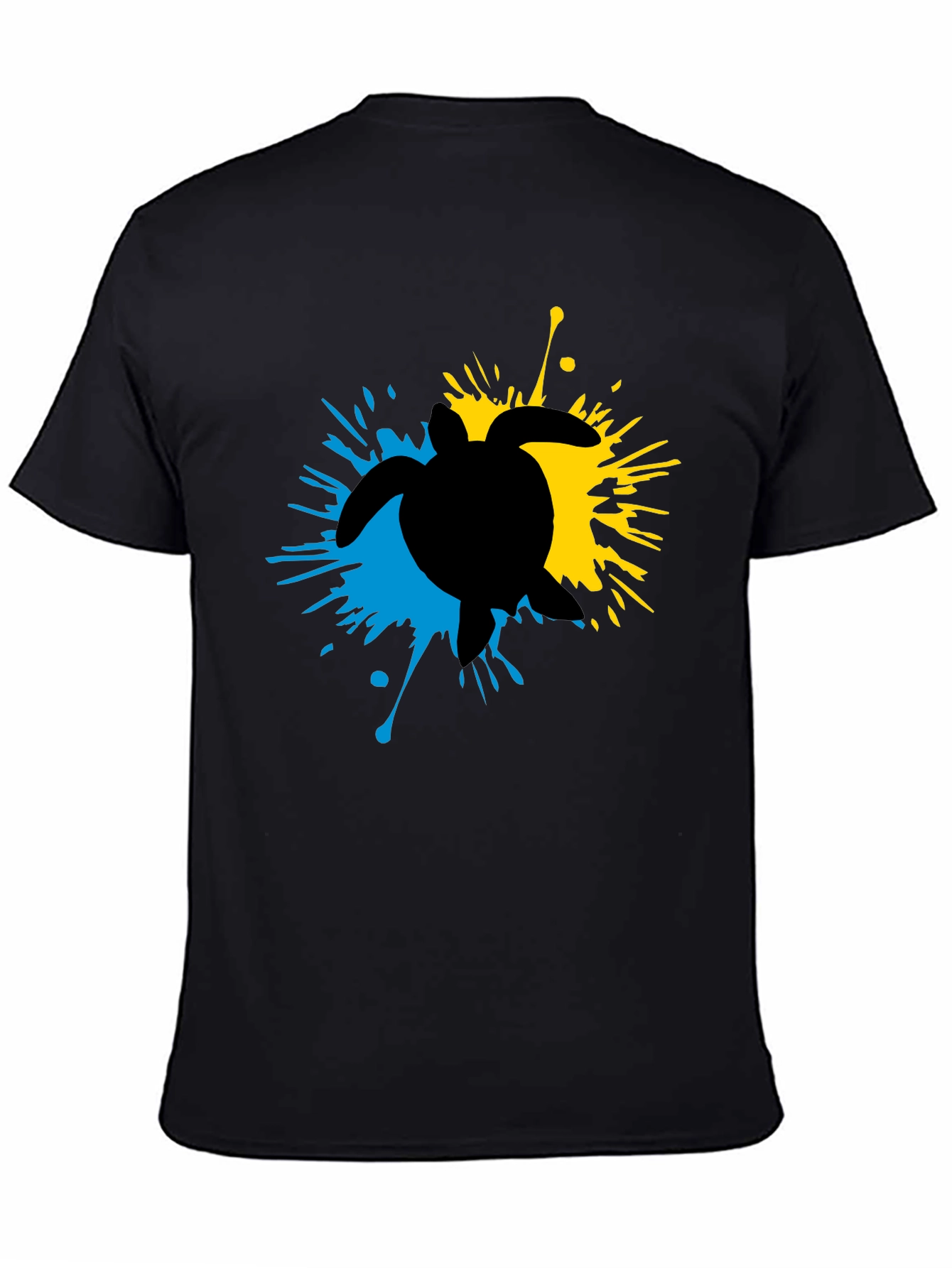 Black Turtle Splash Tee - Unique Design view 4