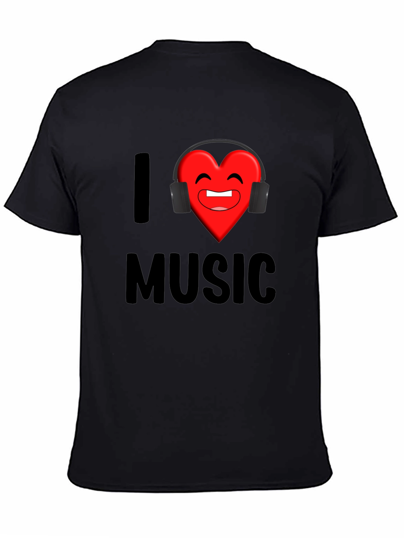 Black I Heart Music Graphic Print T-Shirt view 4