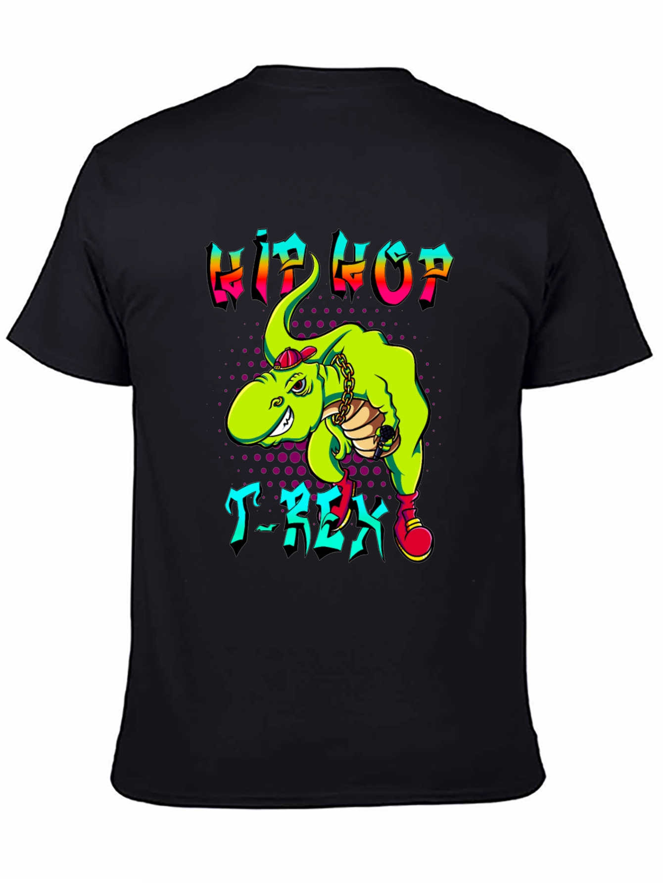 Black Hip Hop T-Rex Graphic Tee view 4