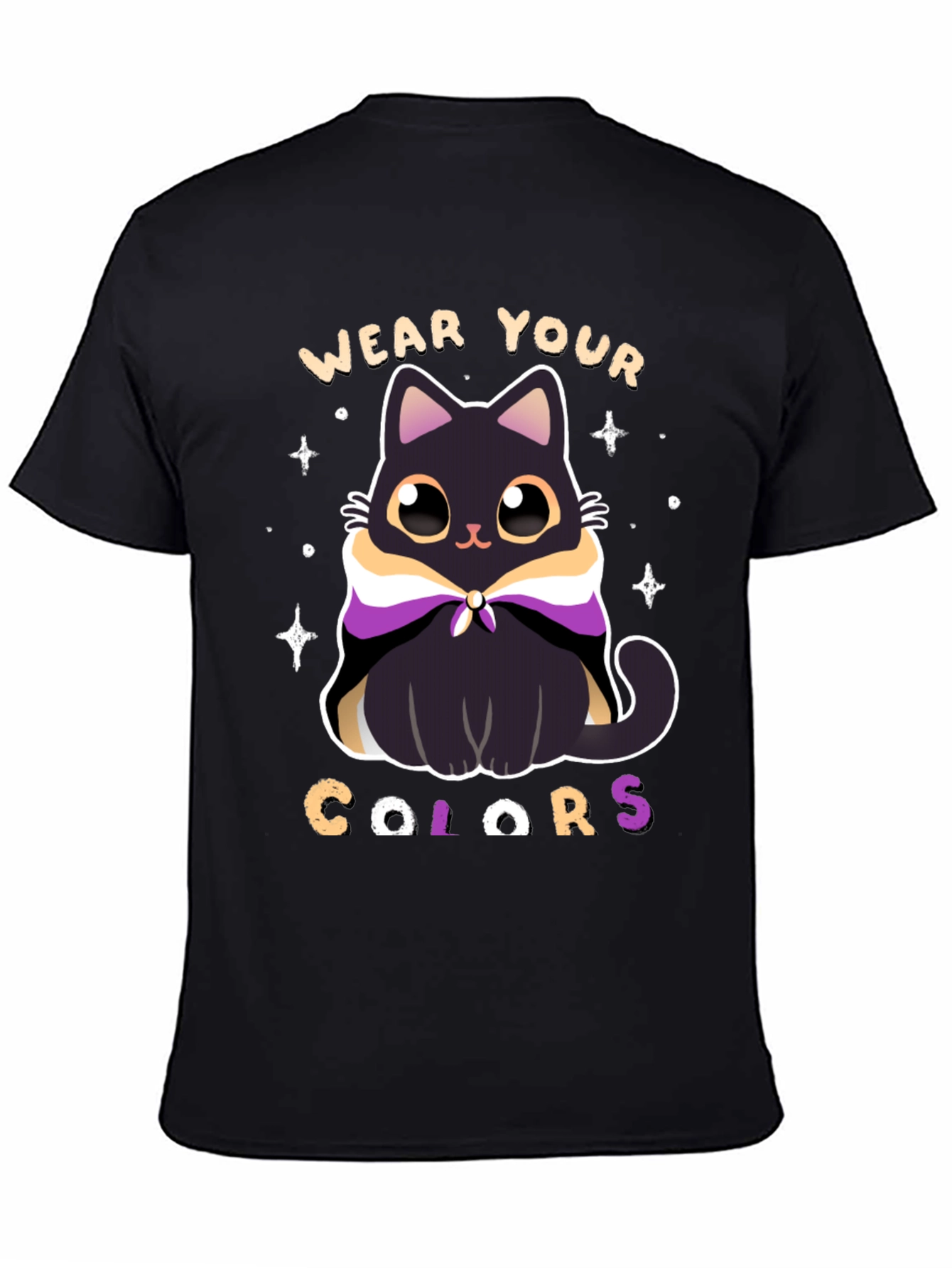 Black Wear Your Colors Cat Pride T-Shirt view 4