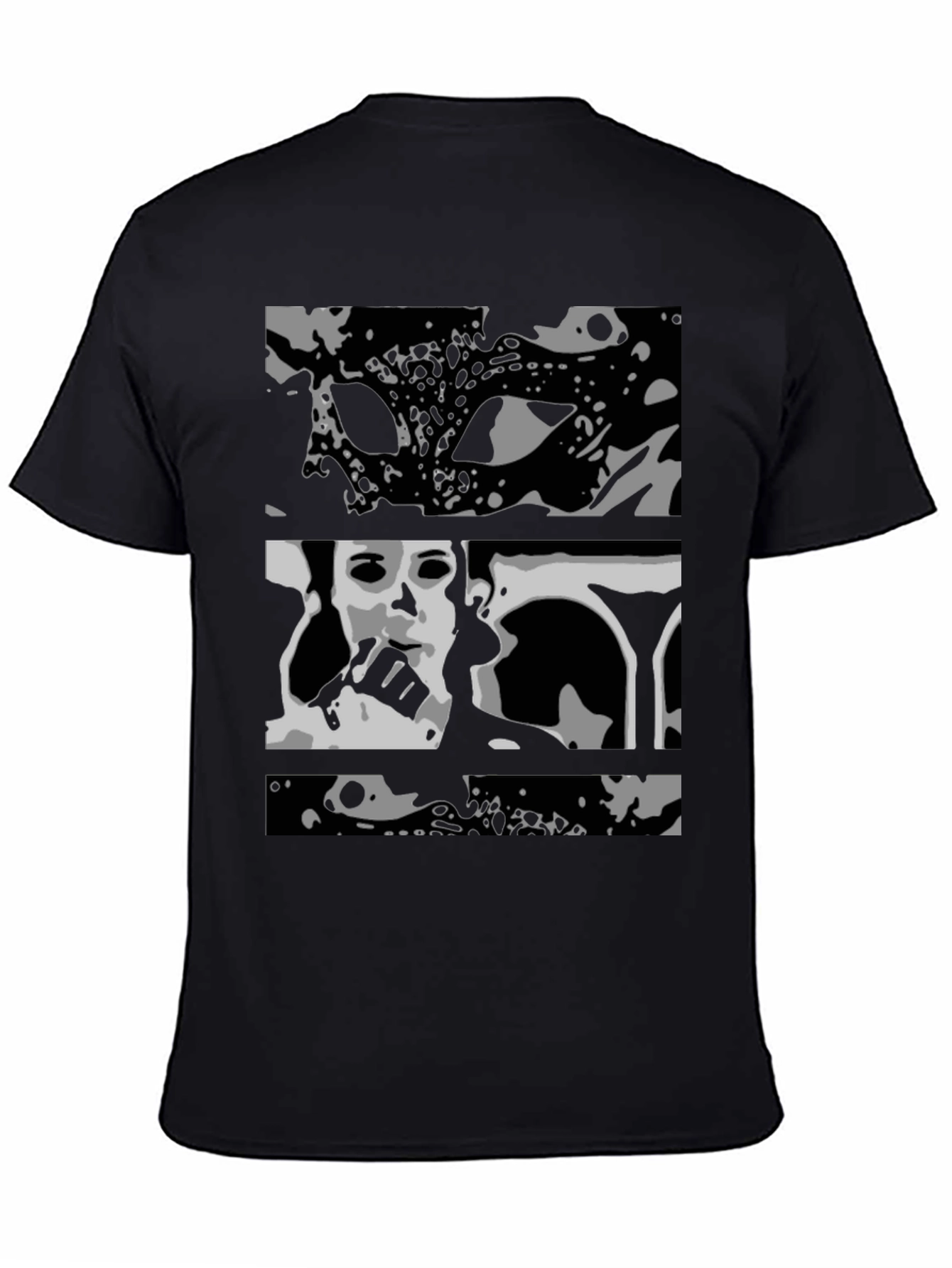 Black Abstract Black Graphic Print T-Shirt view 4