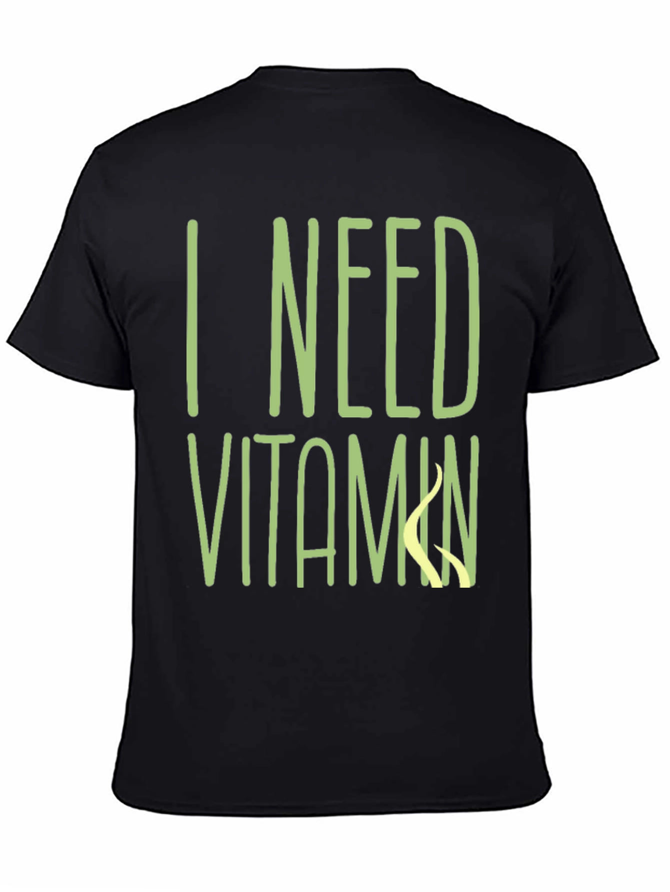 Black I Need Vitamin Sea T-Shirt - Black Cotton Tee view 4