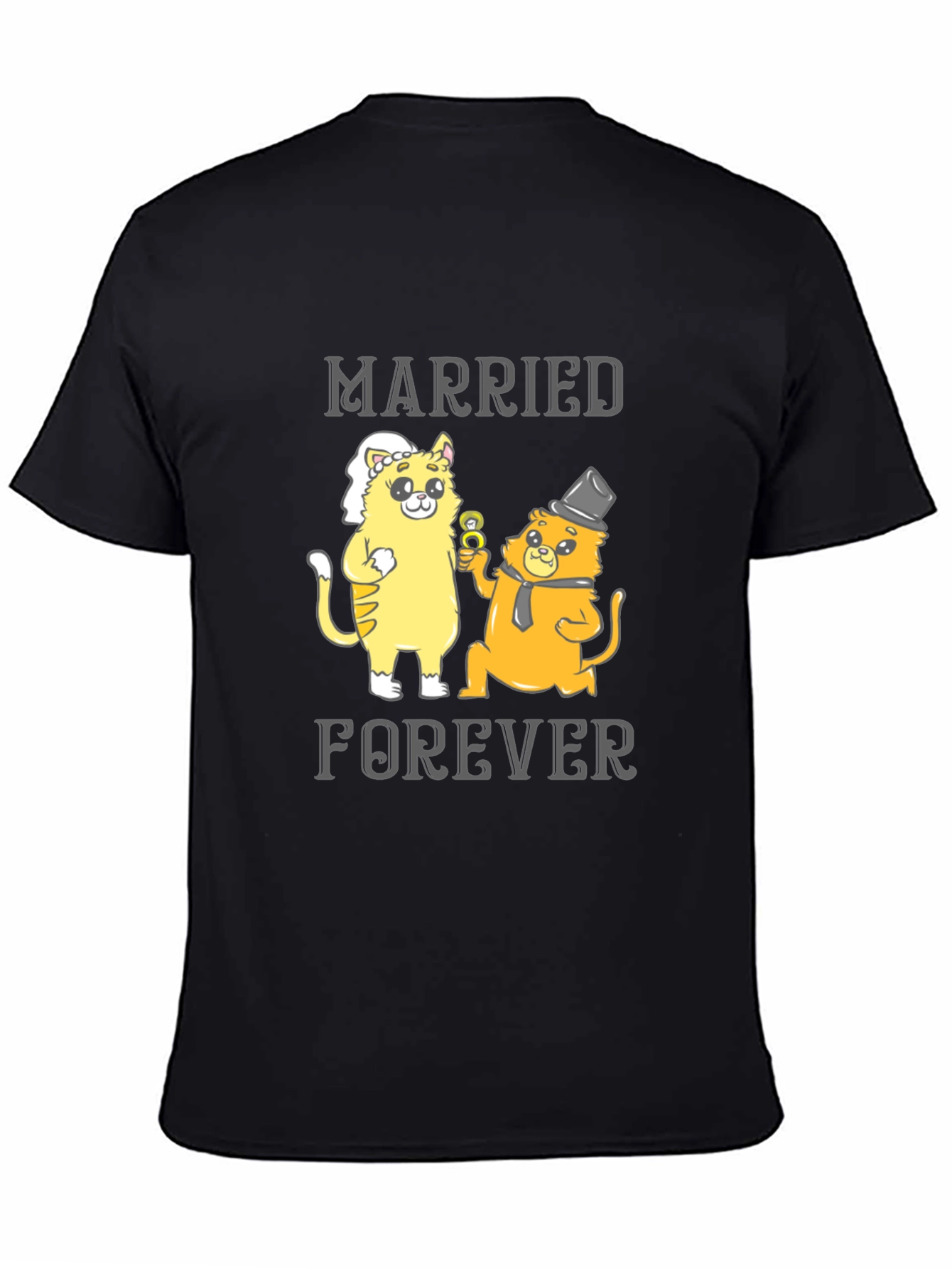Black Married Forever Cats T-Shirt view 4