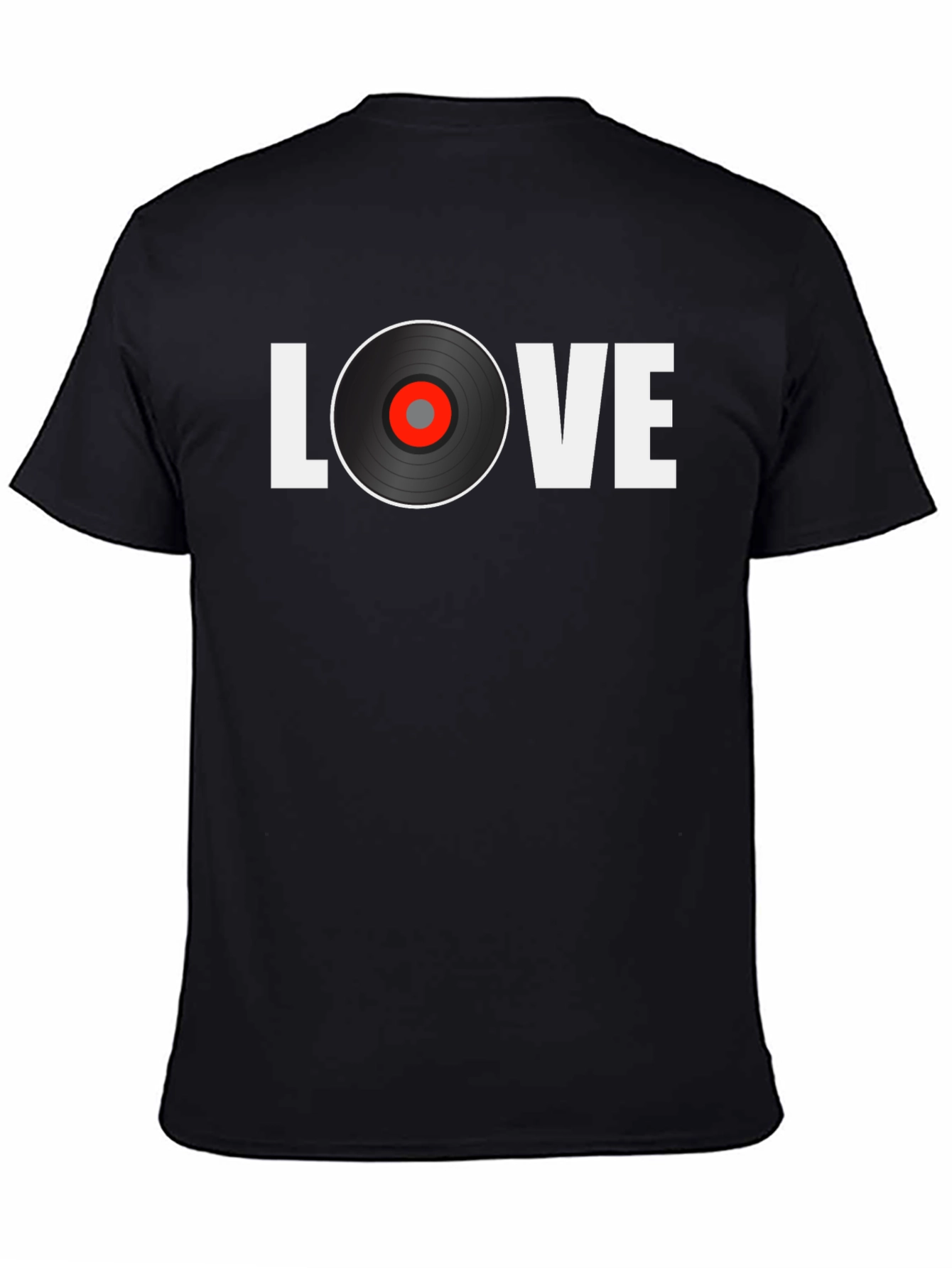 Black Love Vinyl Record Graphic T-Shirt view 4