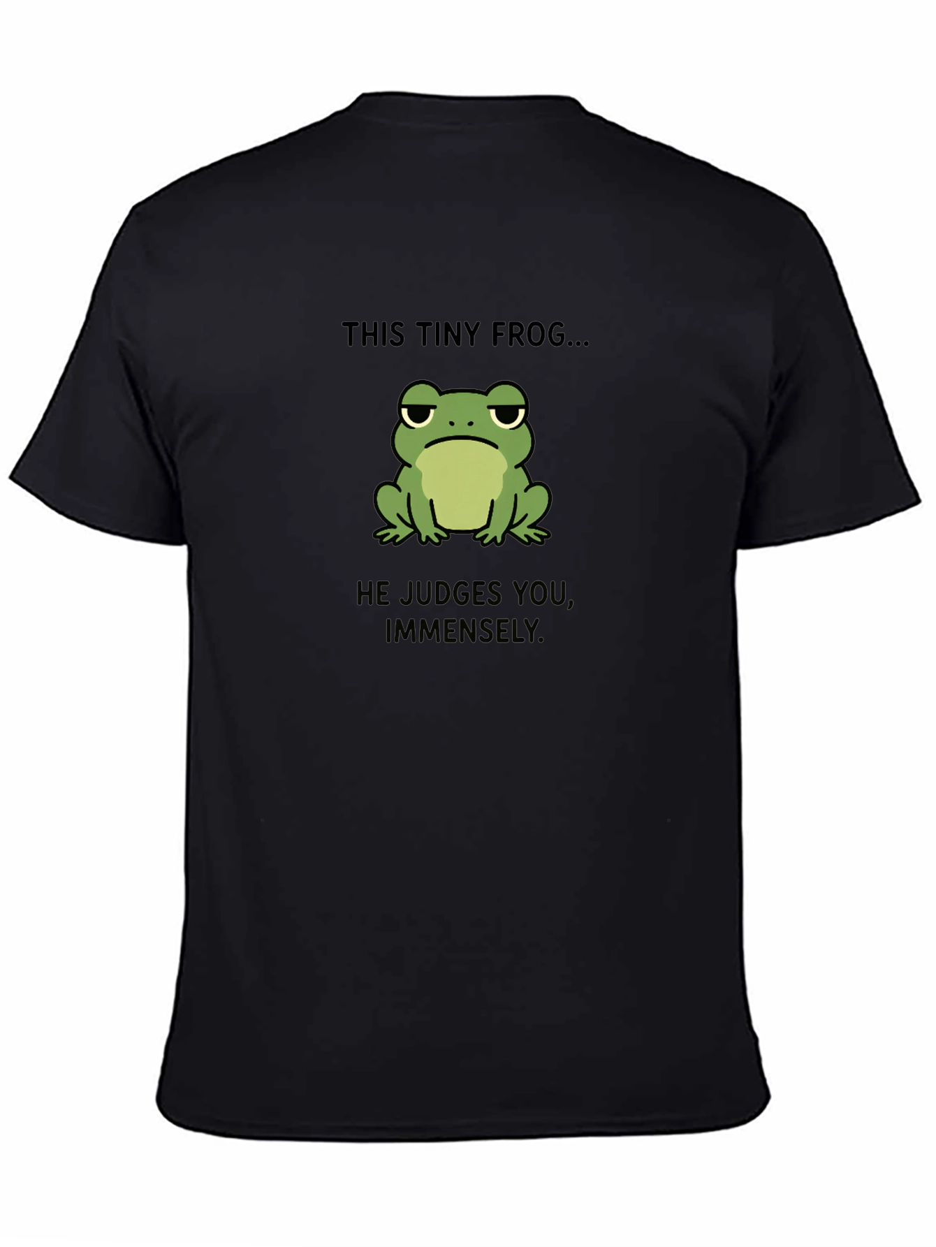Black Tiny Frog Judge T-Shirt - Funny Graphic Tee view 4