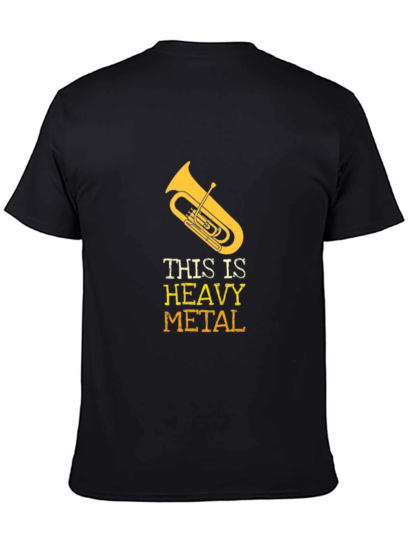 Black Heavy Metal Tuba Graphic Tee - Musician Humor Shirt view 4