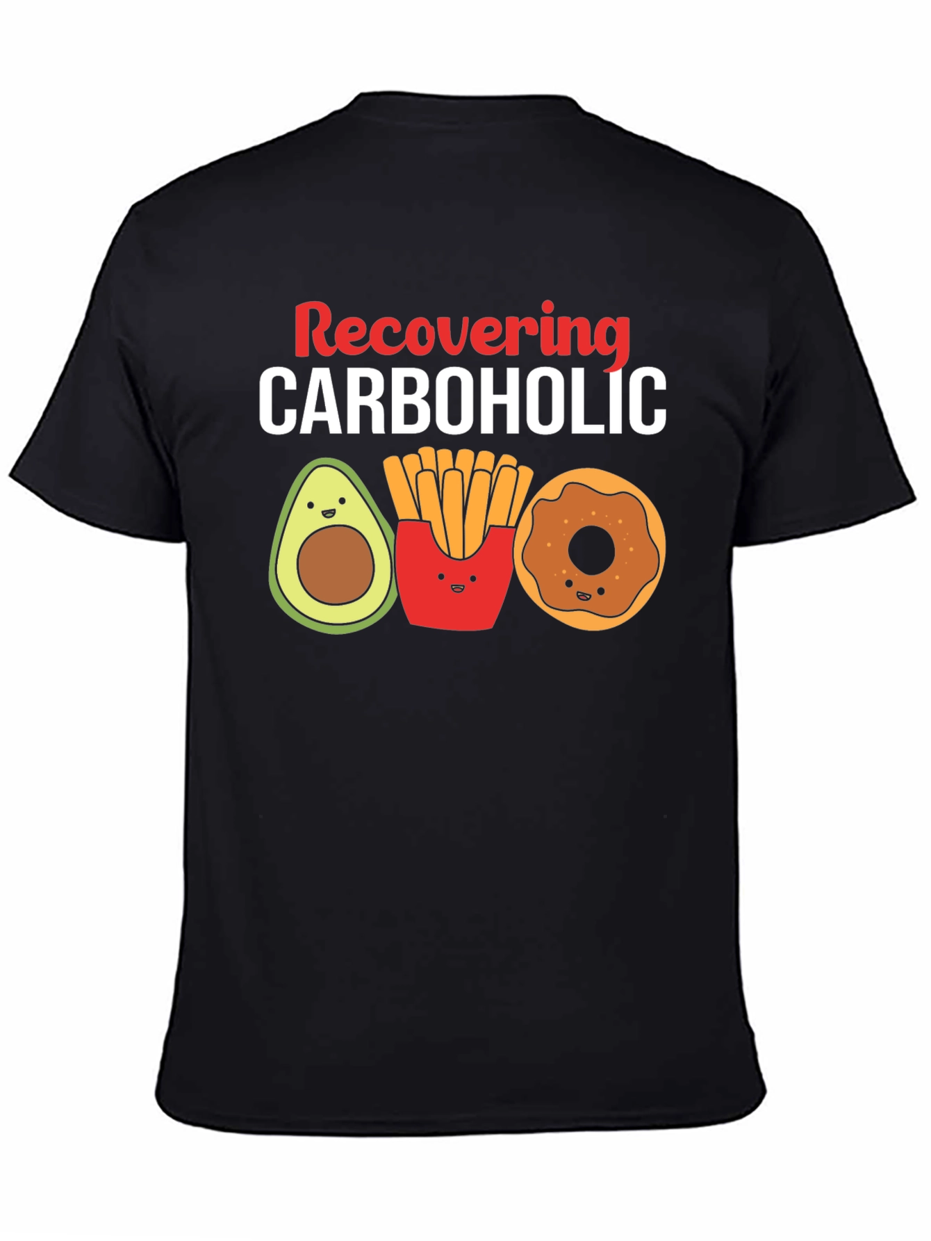 Black Recovering Carboholic Graphic T-Shirt view 4