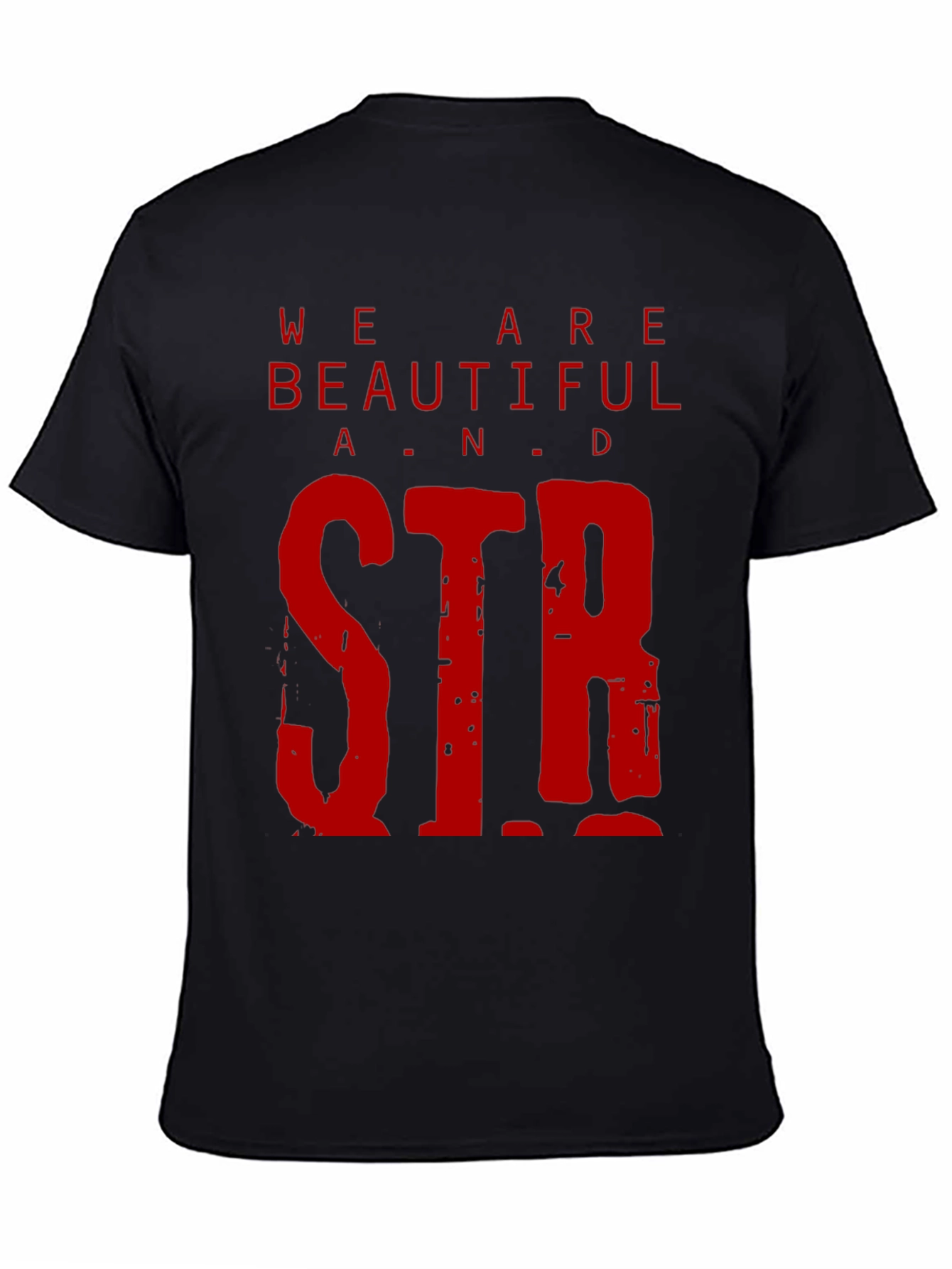 Black We Are Beautiful & Strong Graphic Tee view 4