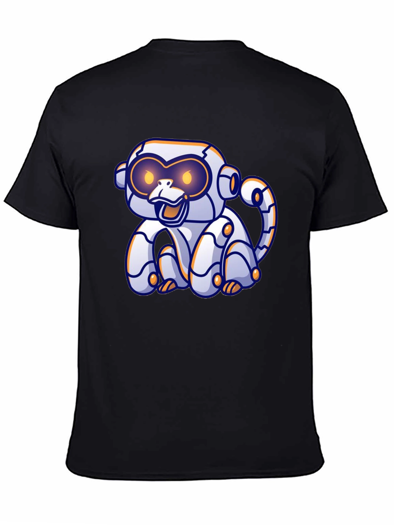 Black Robotic Monkey Graphic T-Shirt - Black view 4