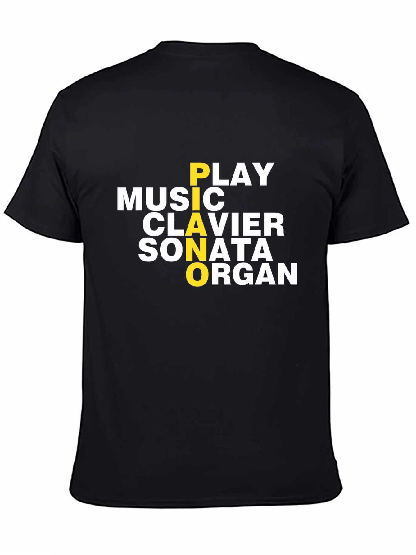 Black Piano Music T-Shirt: Play Music Sonata Organ Clavier Tee view 4