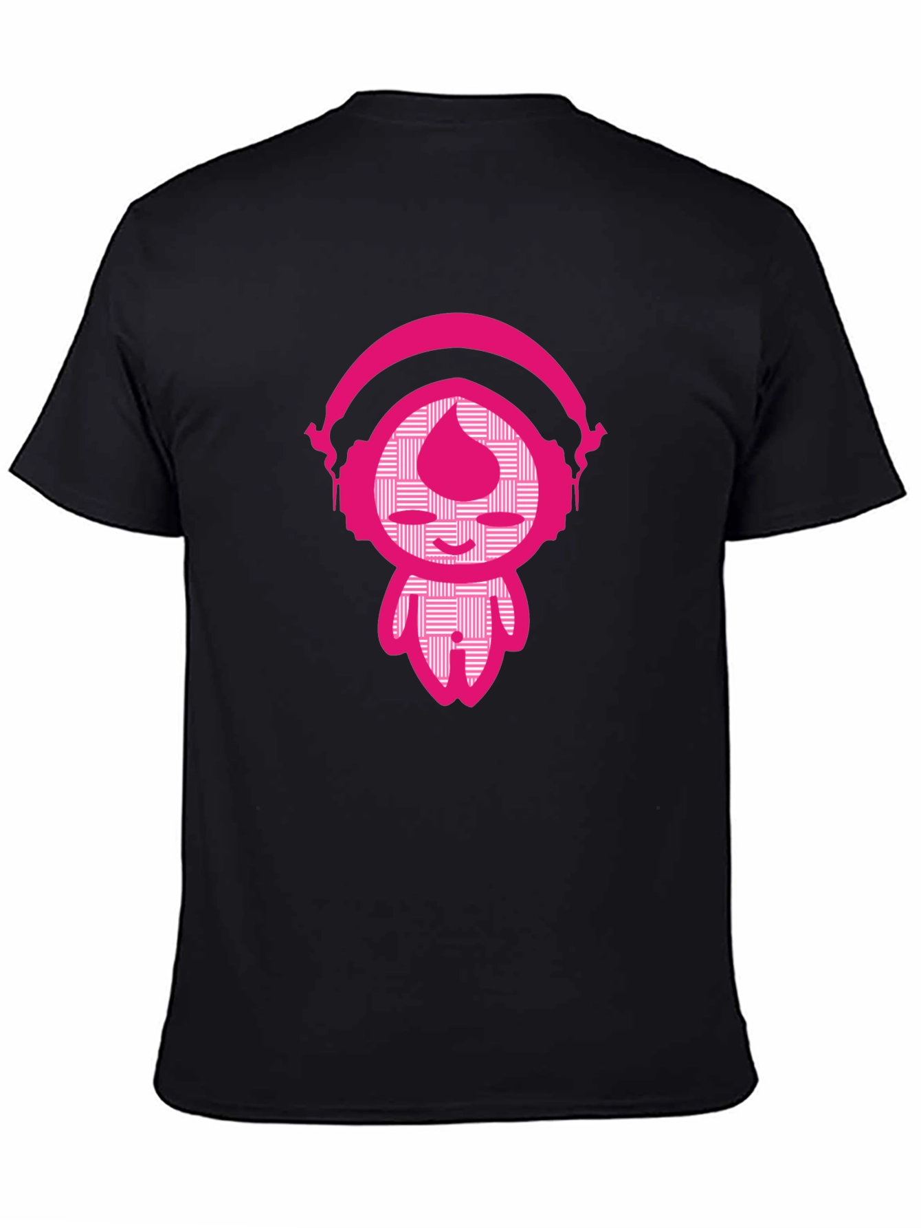 Black Funky Pink DJ Graphic Black T-Shirt view 4