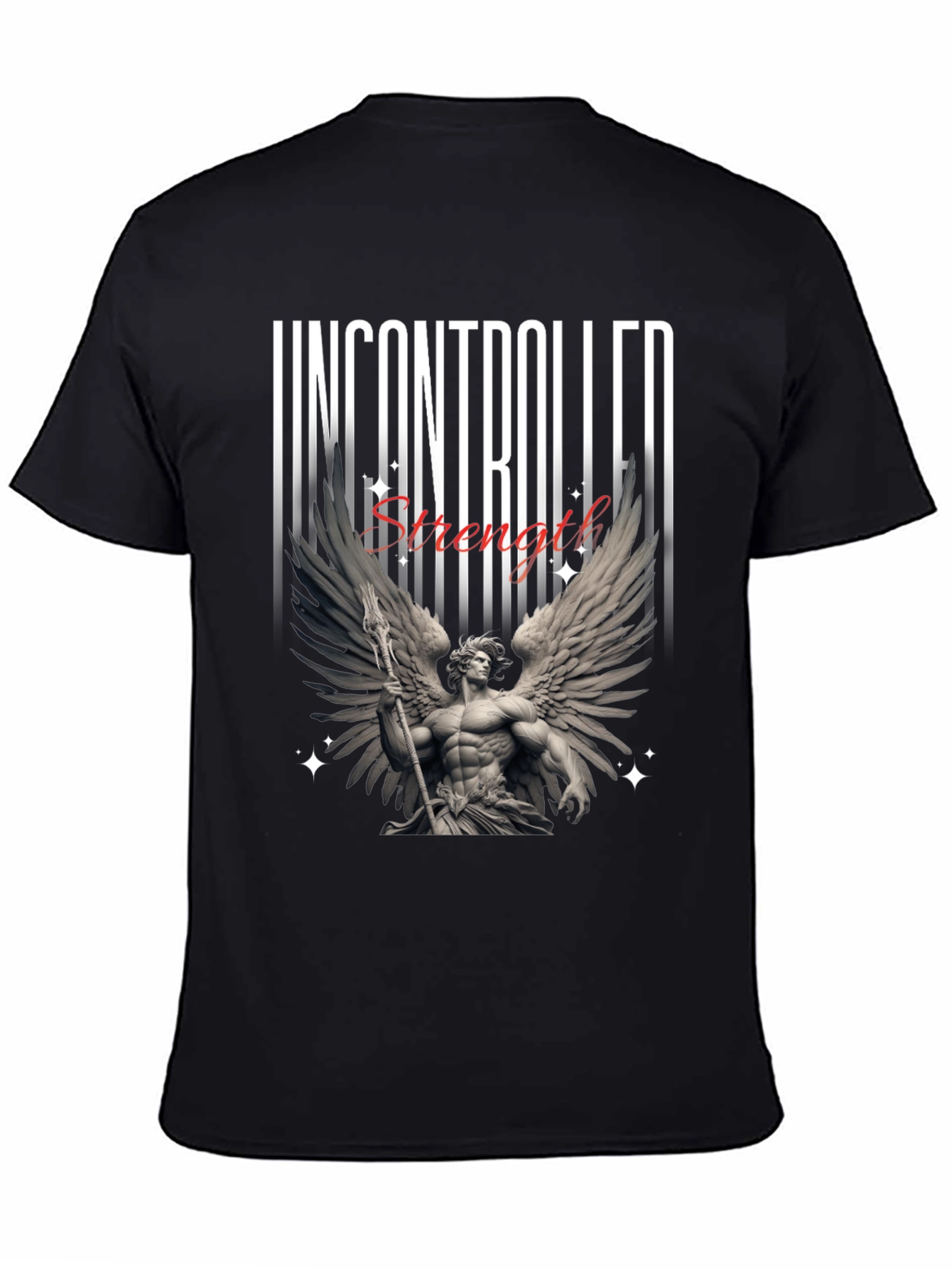 Black Uncontrolled Strength Graphic T-Shirt view 4