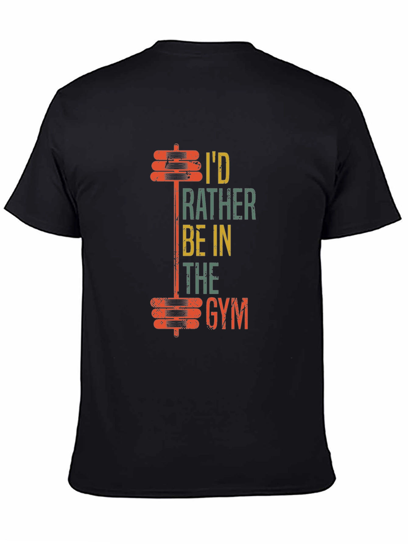 Black Gym Rat Graphic T-Shirt - I'd Rather Be In The Gym Tee view 4