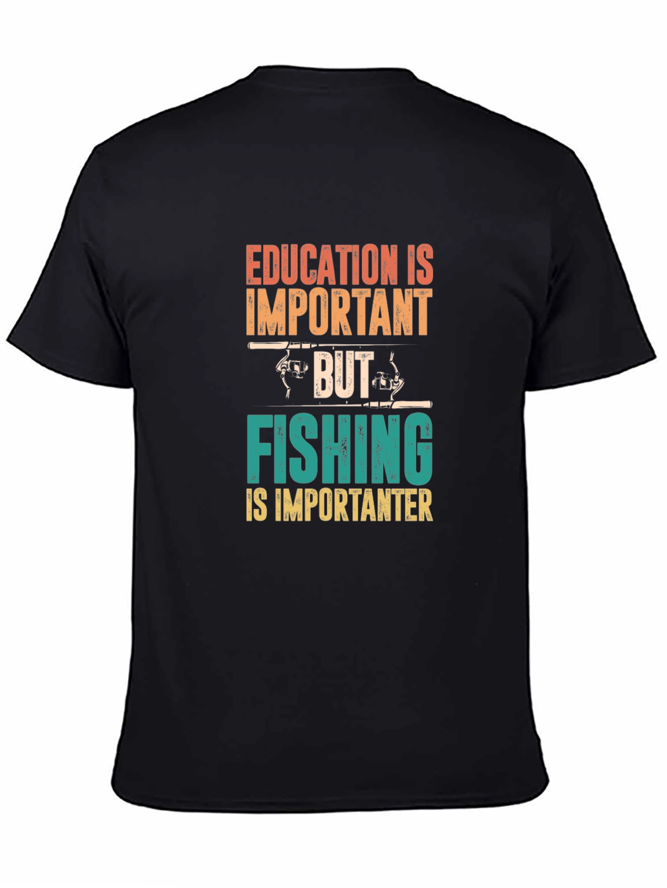 Black Fishing Is Importanter T-Shirt view 4