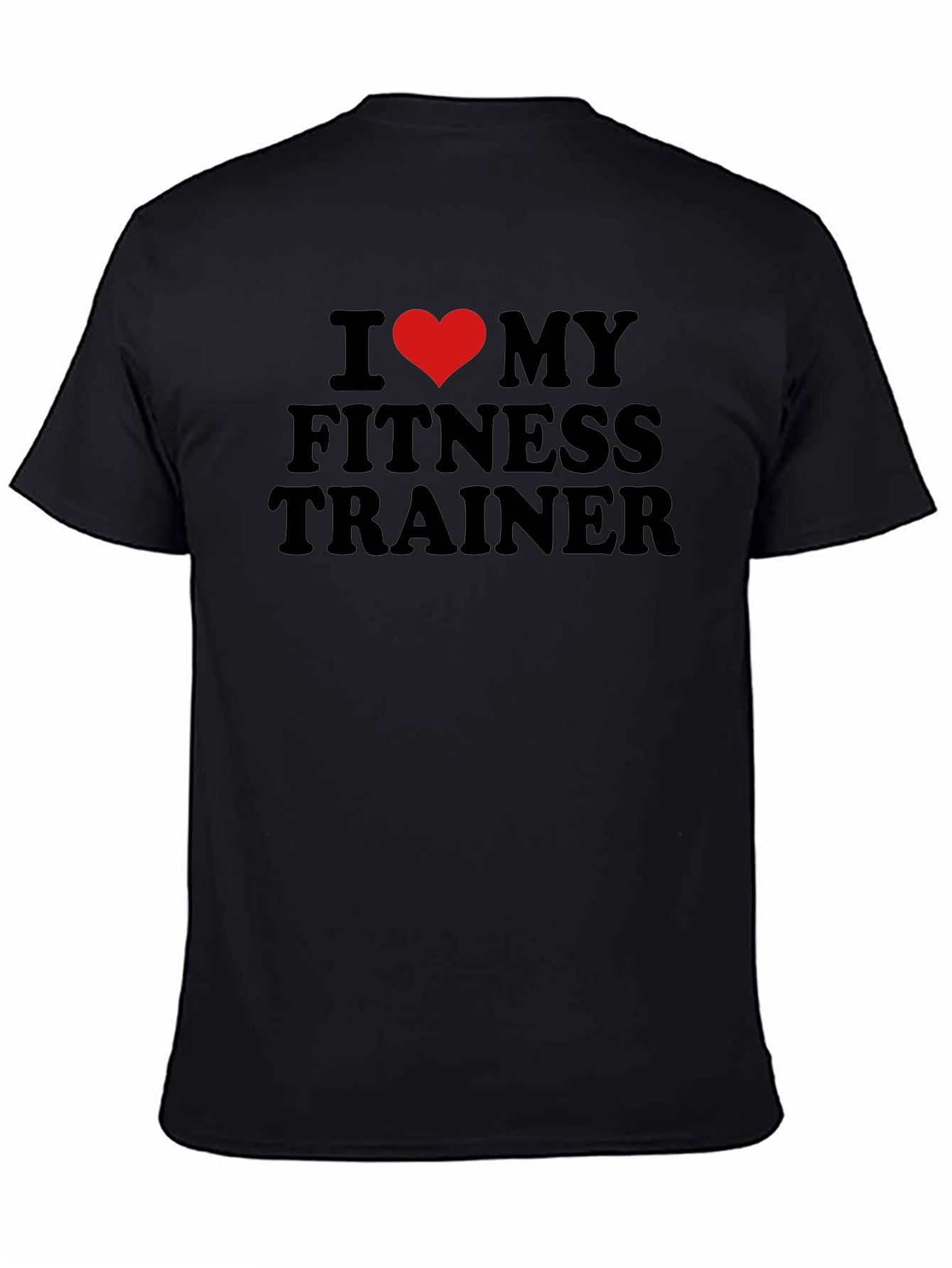 Black I Heart My Fitness Trainer Black Graphic T-Shirt view 4
