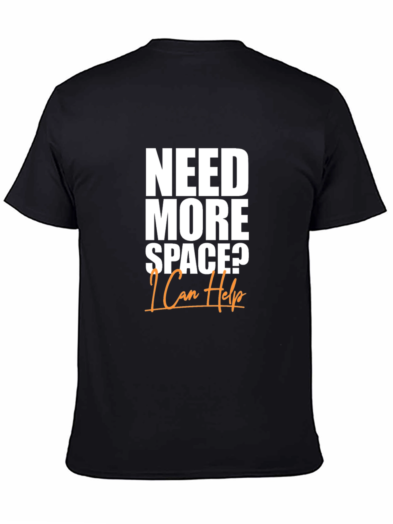 Black Need More Space? Men's Black Graphic Tee view 4