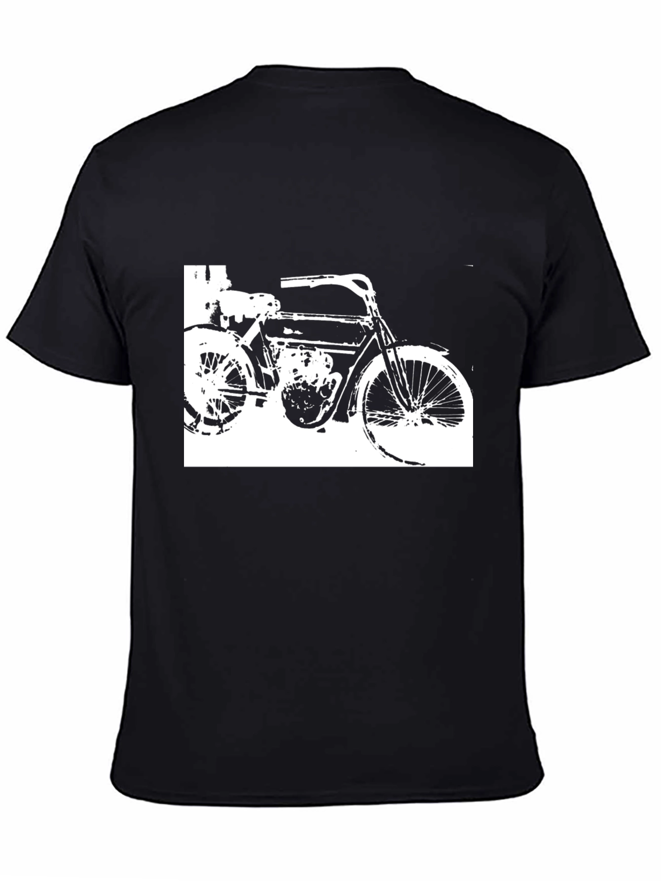 Black Vintage Motorcycle Graphic Black T-Shirt view 4