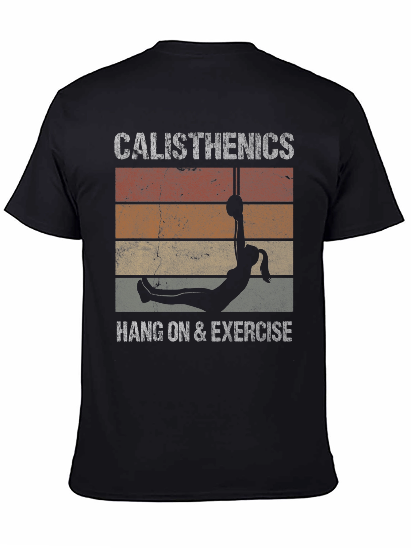 Black Calisthenics Vintage Style T-Shirt view 4