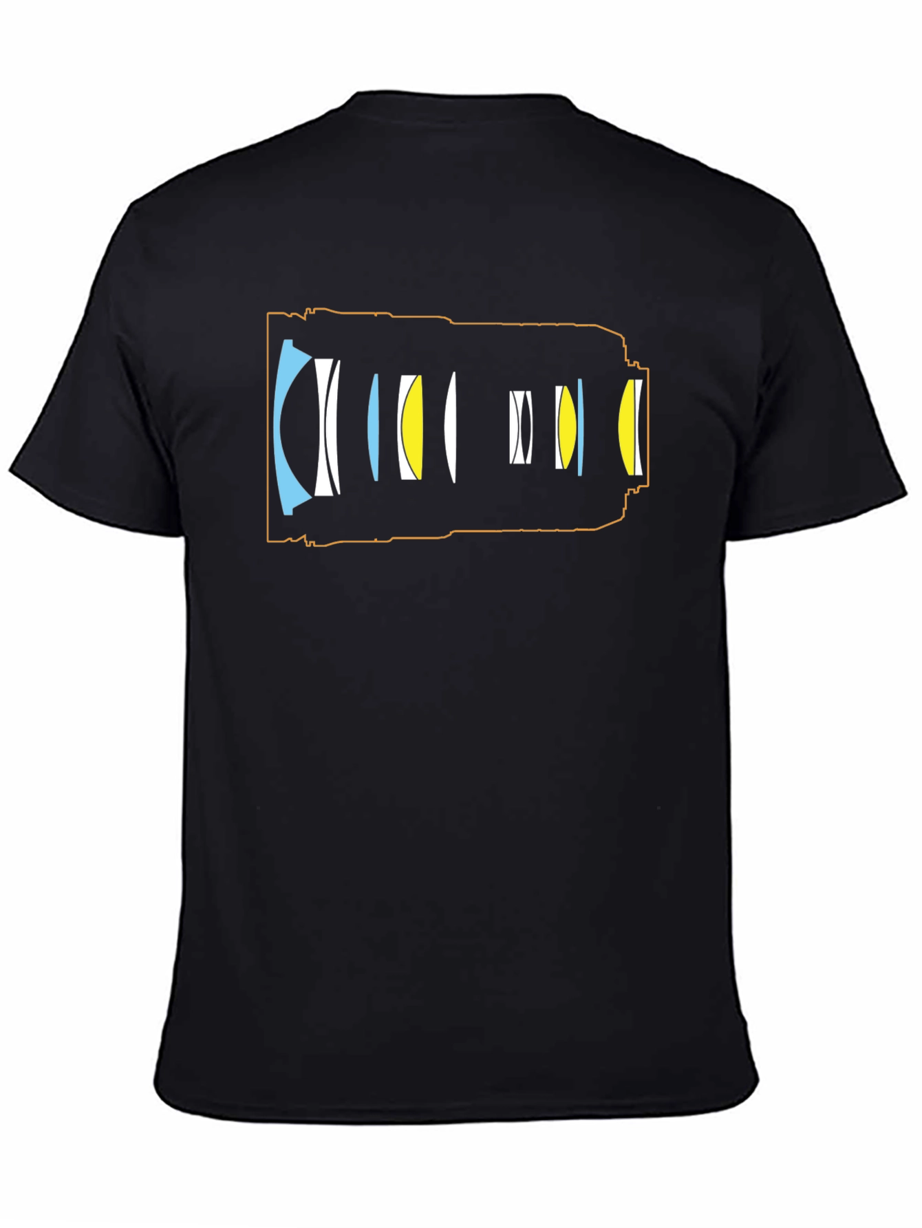 Black Camera Lens Diagram T-Shirt - Photography Enthusiast Tee view 4