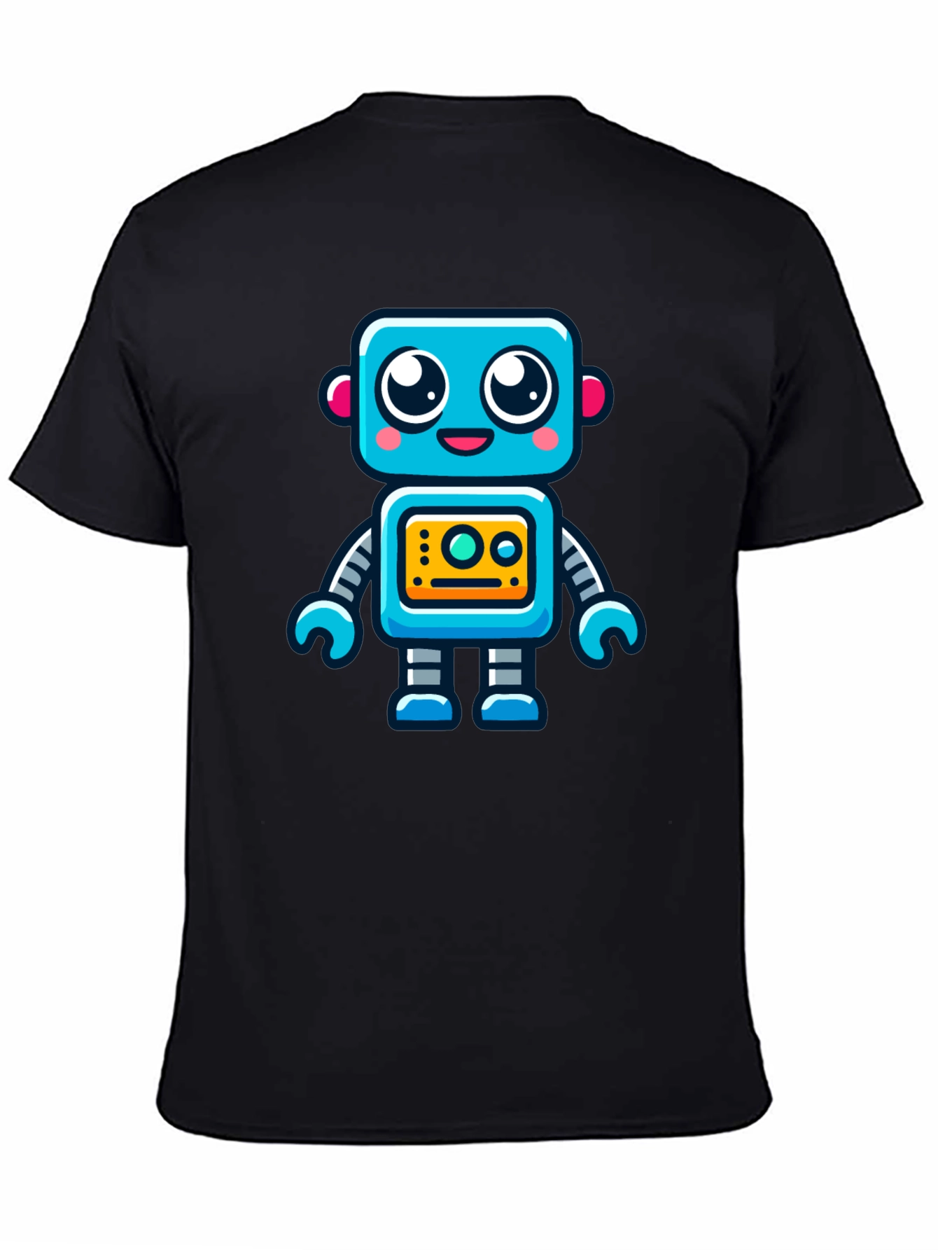 Black Fun Robot Graphic T-Shirt - Black view 4