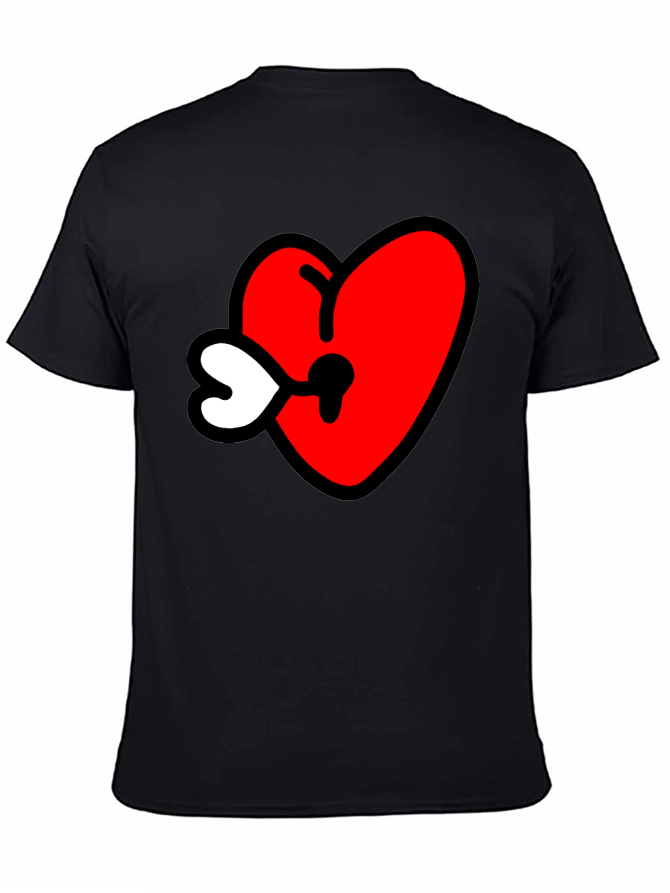 Black Heart Keyhole Graphic Tee - Black view 4