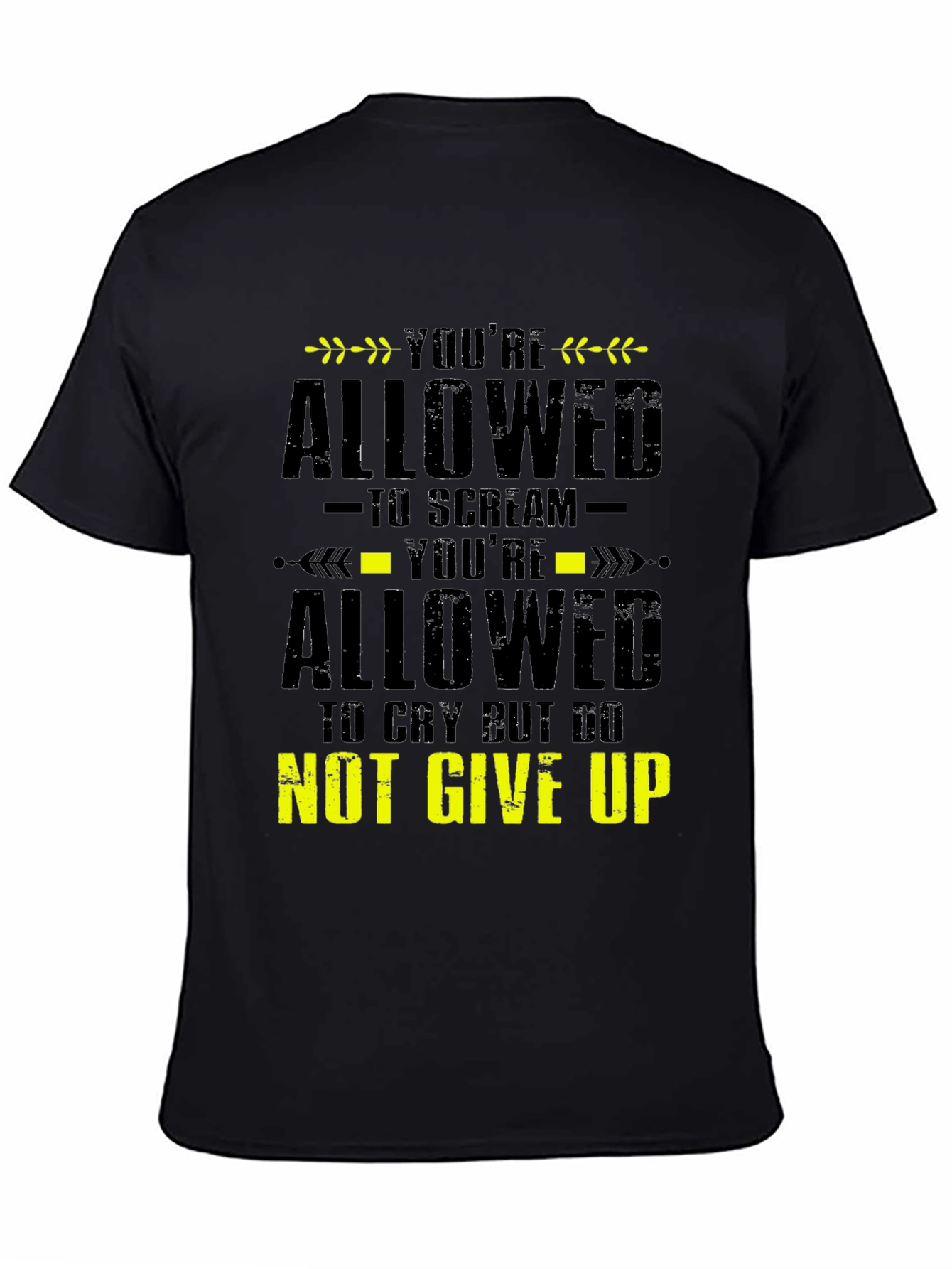 Black Motivational Graphic Tee - You're Allowed to Scream view 4
