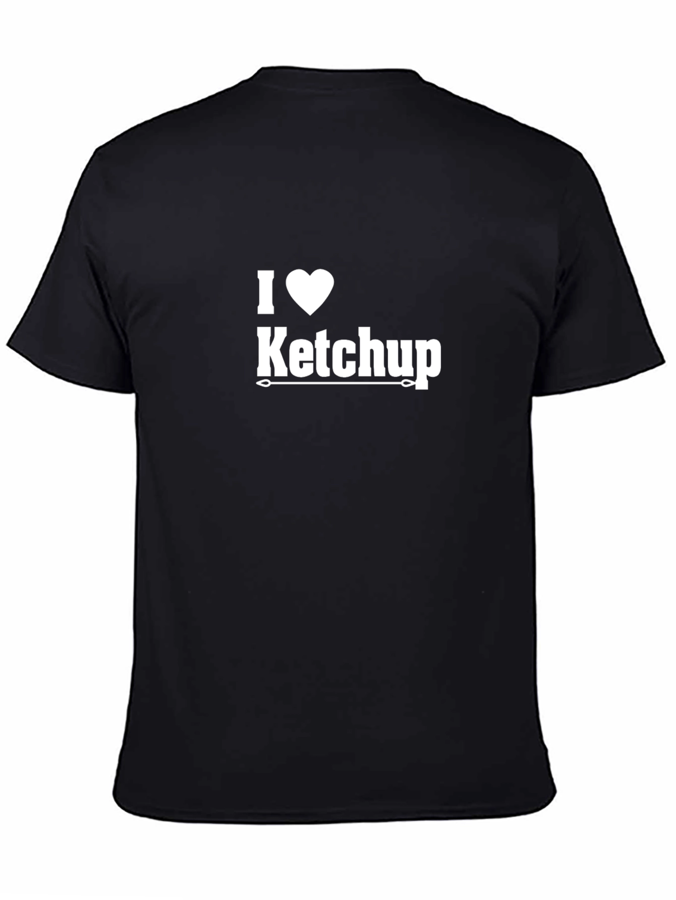 Black I Heart Ketchup Tee - Funny Foodie T-Shirt view 4
