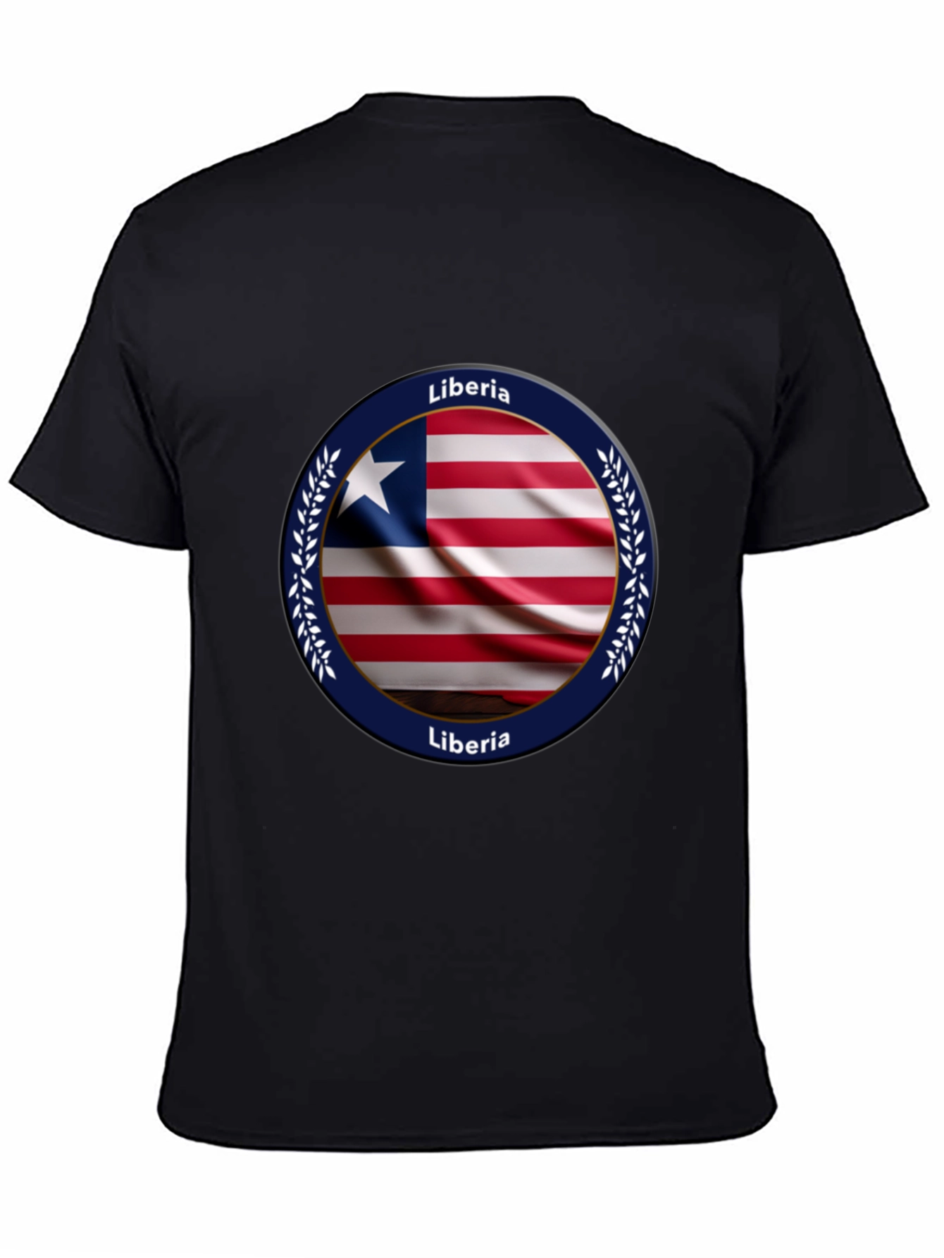 Black Liberia Flag T-Shirt view 4