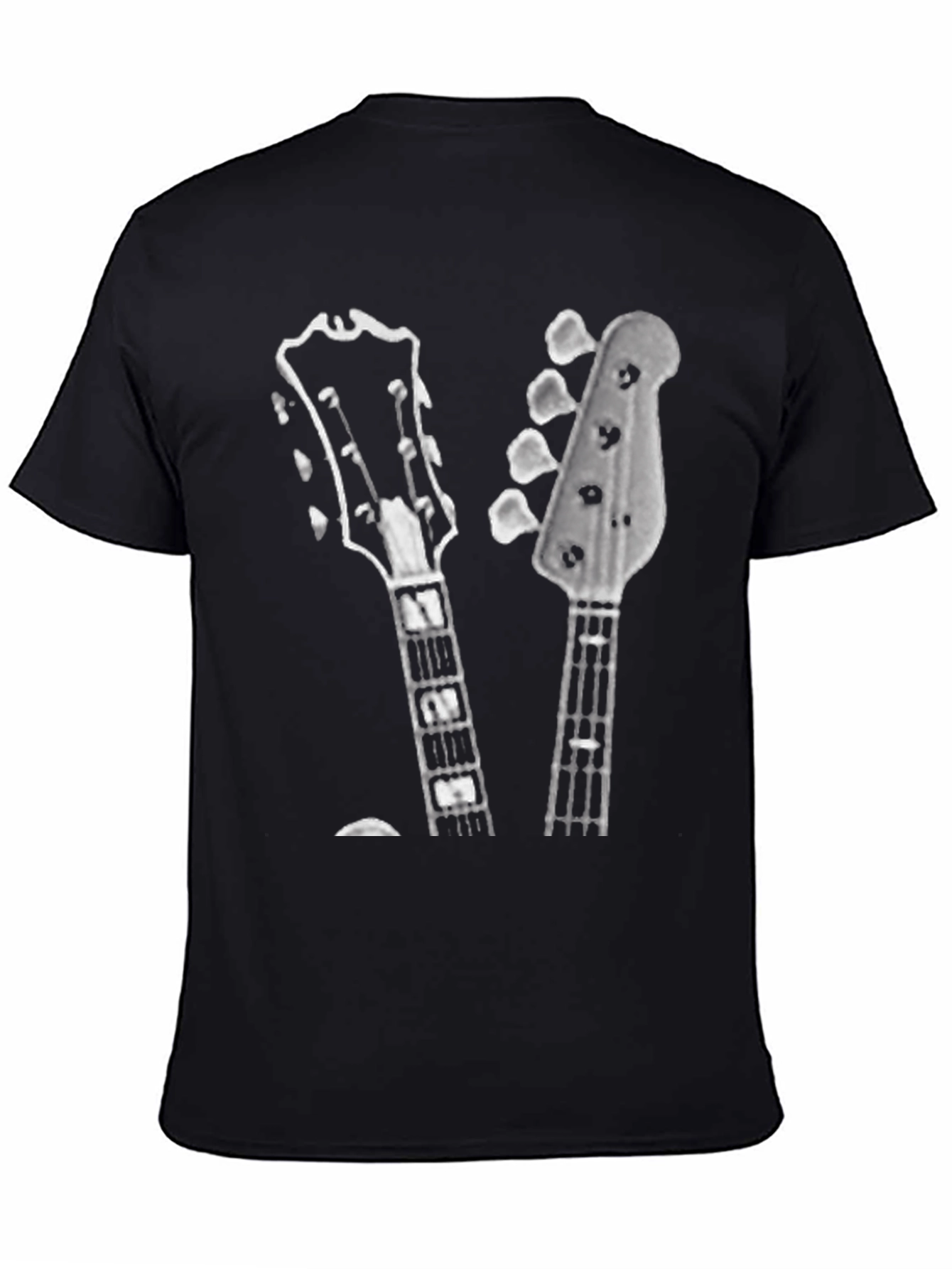 Black Guitar Head T-Shirt - Musical Style Tee view 4