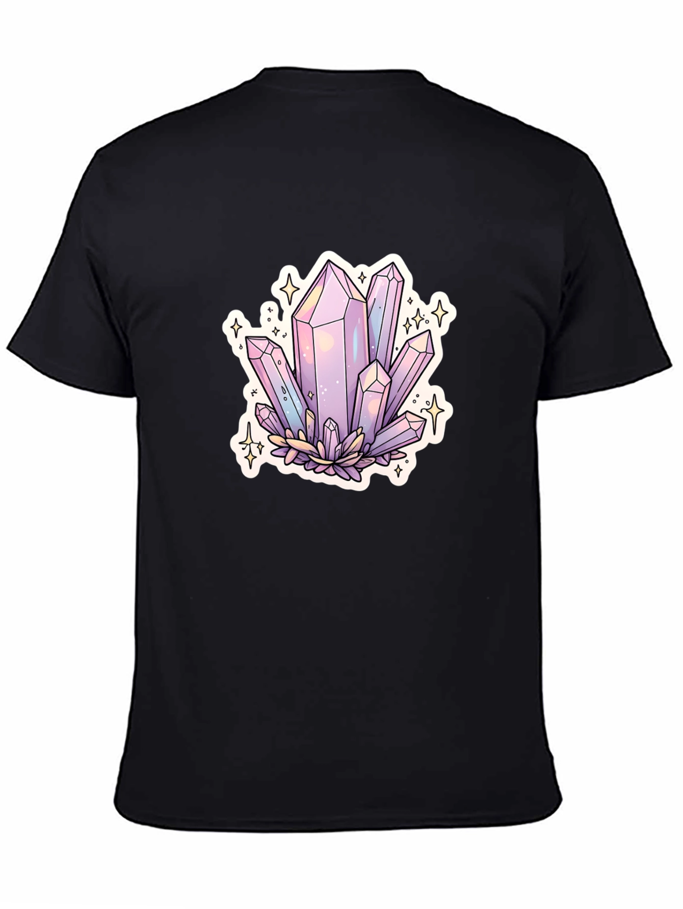 Black Crystal Cluster Graphic Tee - Black Cotton Blend view 4